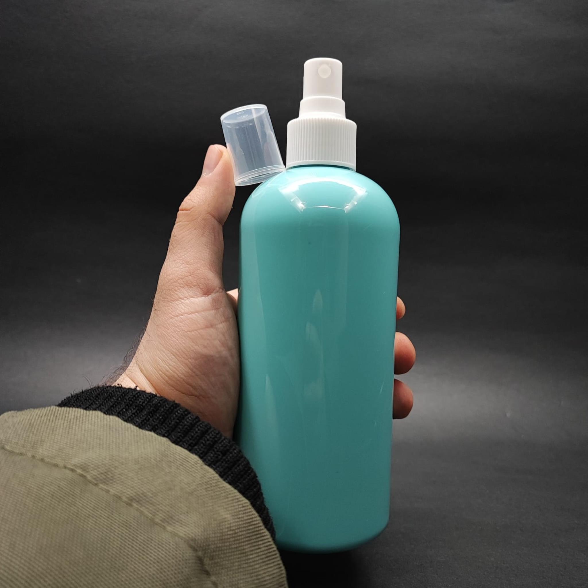 400 CC OVAL BOYUNLU SİLİNDİR PET ŞİŞE (30 GR) - BEYAZ SPREYLİ - 400 ML PLASTİK ŞİŞE - TURKUAZ
