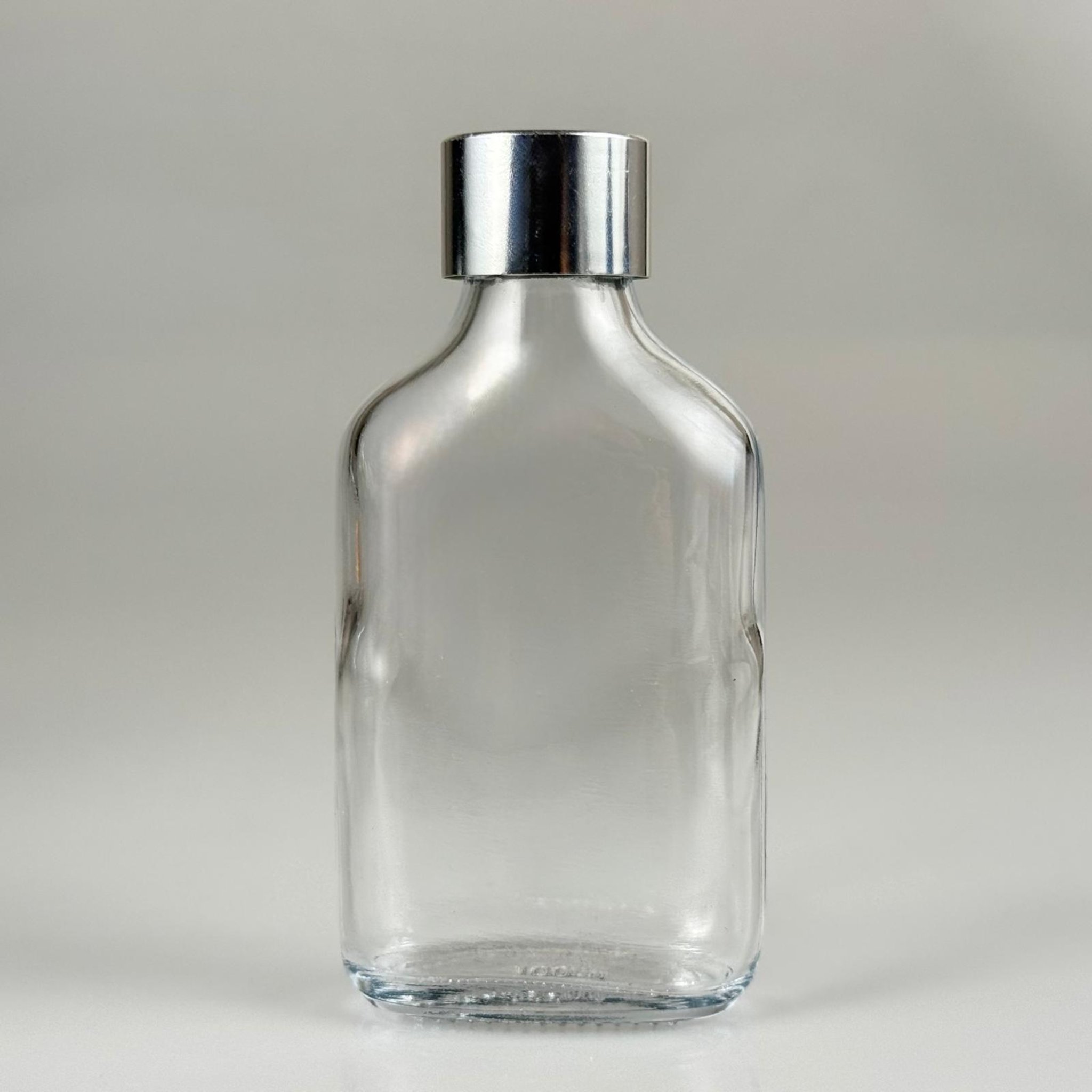 100 CC YASSI CAM COLD BREW ŞİŞE - SOĞUK KAHVE ŞİŞESİ + ALÜMİNYUM KAPLAMA GÜMÜŞ KAPAKLI TAKIM -  100 ML YASSI CAM ŞİŞE