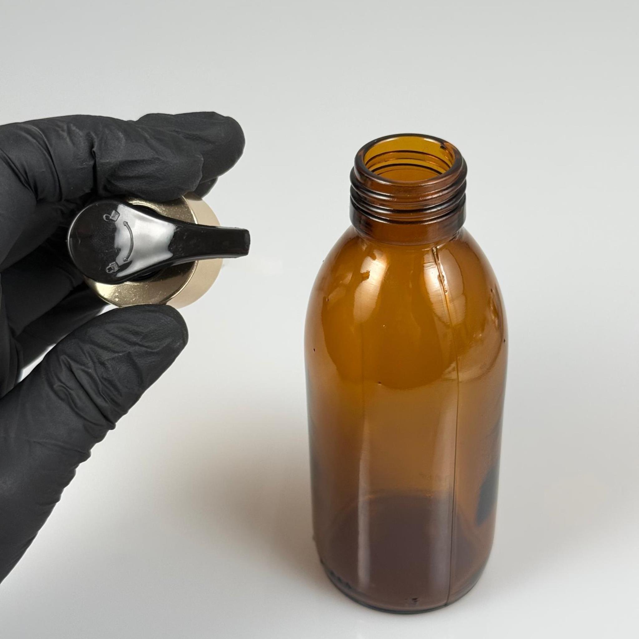 160 CC AMBER CAM ŞİŞE  - GOLD SIVI SABUN POMPALI TAKIM - 160 ML CAM SIVI LOSYON, YAĞ ŞİŞELERİ