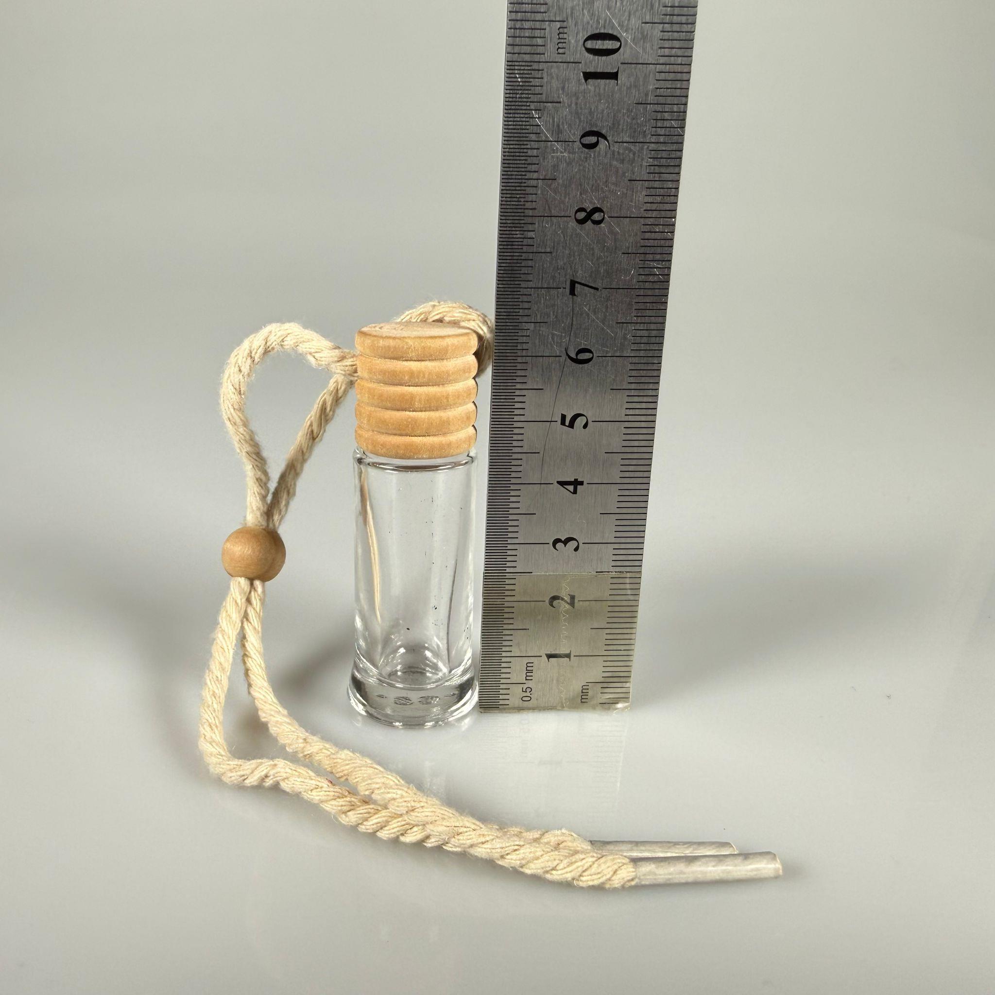 6 CC CAM OTO KOKUSU ŞİŞESİ AHŞAP KAPAKLI TIPALI TAKIM - 6 ML BOŞ OTO PARFÜM ŞİŞESİ