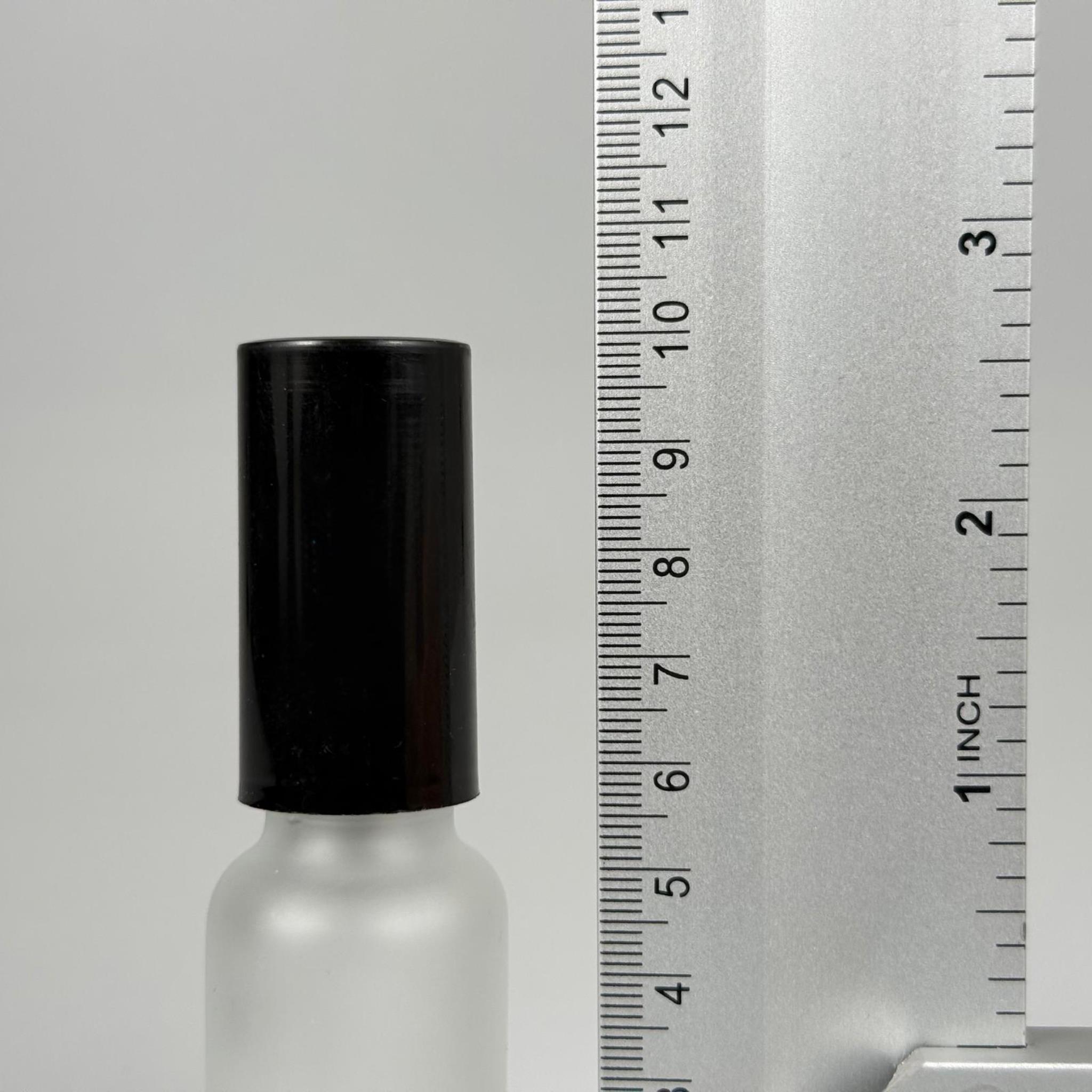 20 CC BUZLU CAM ŞİŞE - SİYAH PLASTİK KAPAK - SİYAH SPREYLİ - 20 ML PARFÜM ŞİŞESİ