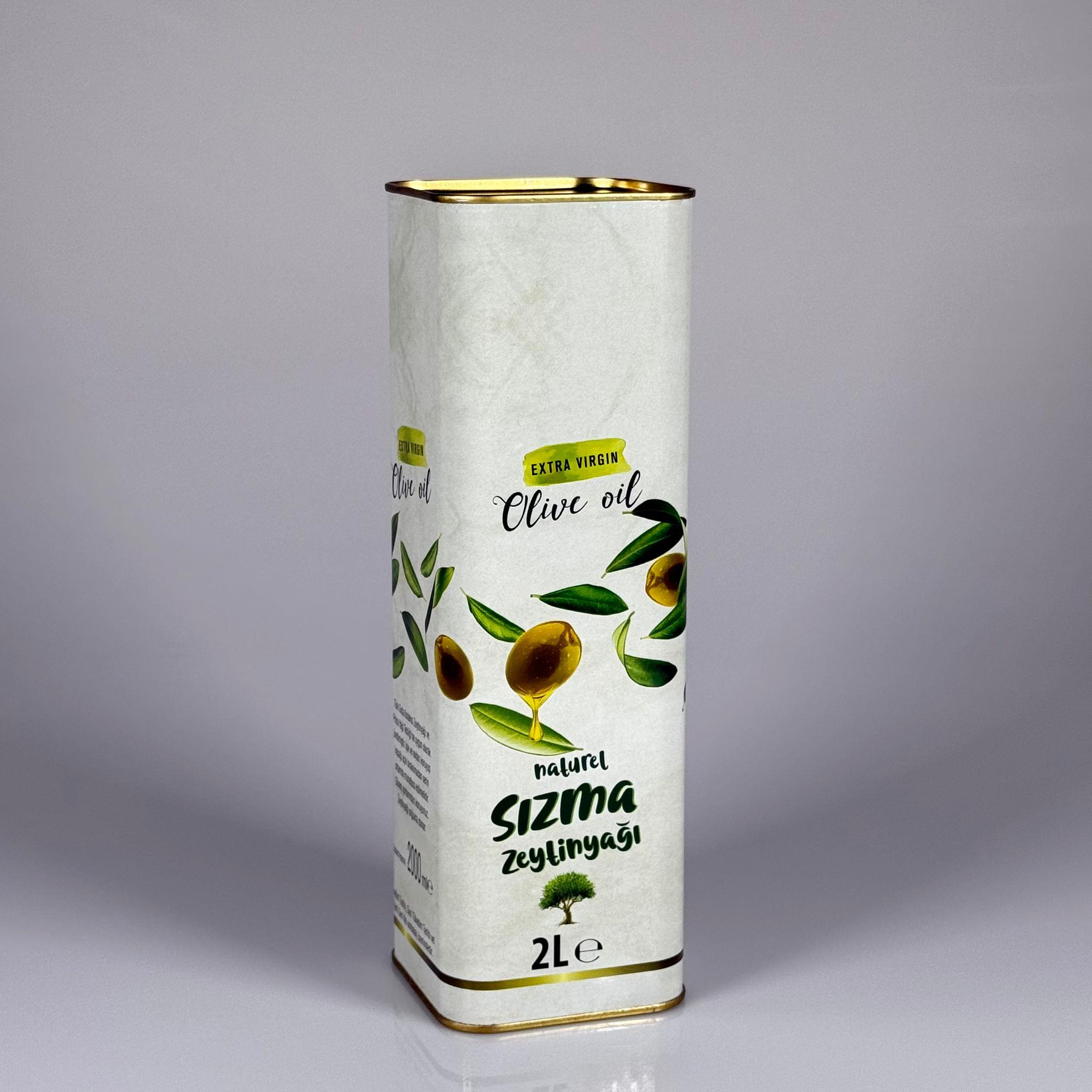 2 LT YAĞ TENEKESİ - BASKILI - 2000 CC ZEYTİNYAĞ TENEKESİ - KAPAKLI