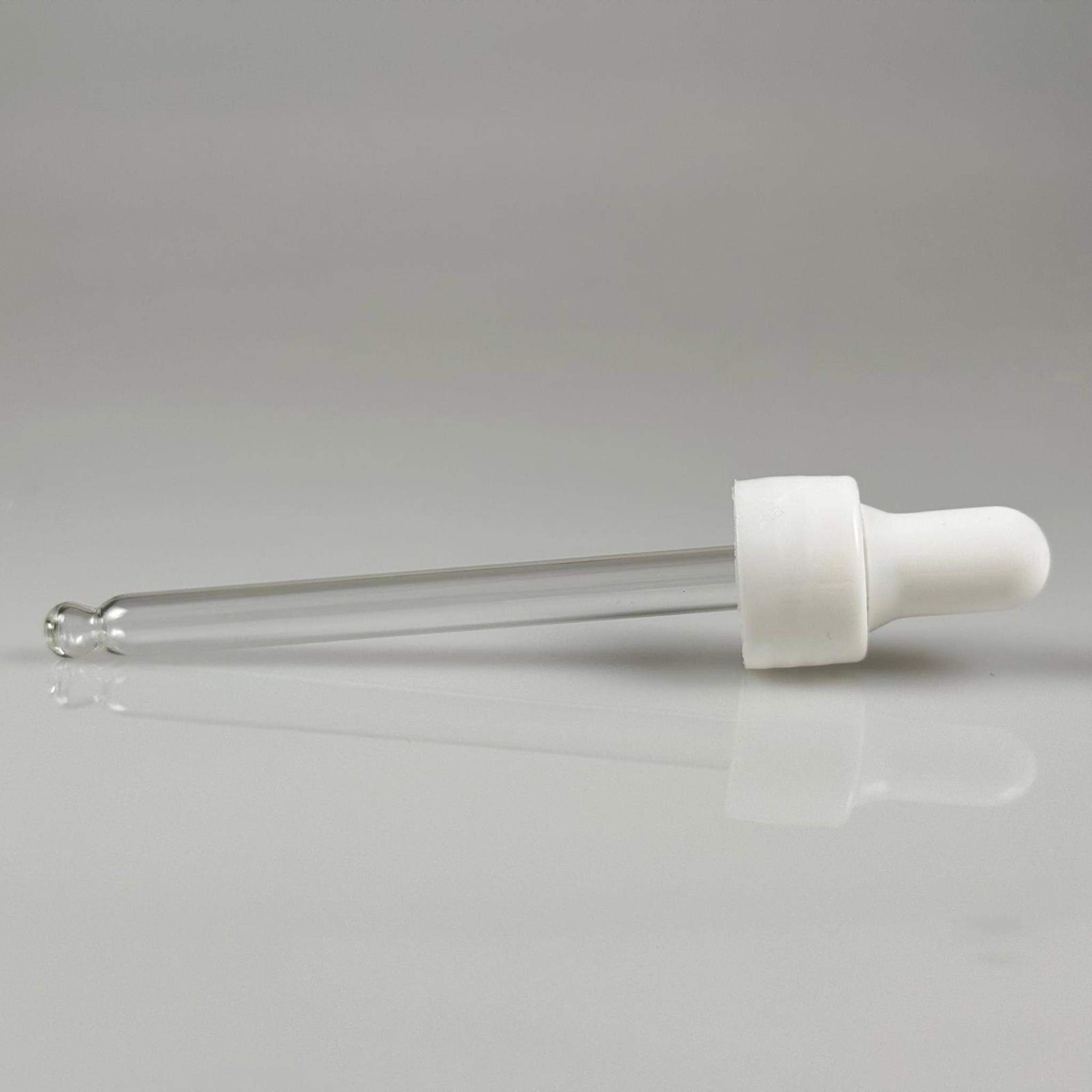 18 MM CAM DAMLALIKLI TAKIM - BEYAZ EMZİK +  DELİKLİ PLASTİK DÜZ BEYAZ KAPAK + 90 MM CAM PİPET