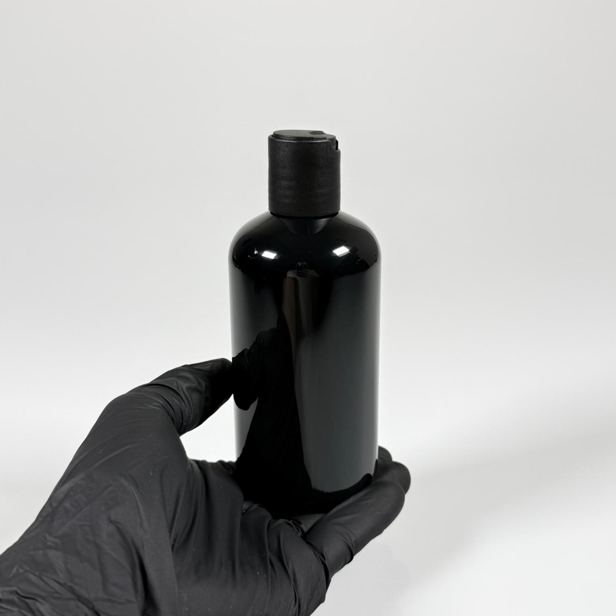 250 CC SİYAH PLASTİK ŞİŞE ZEYNEP MODEL - SİYAH DİSKTOP AKITICILI KAPAKLI - 250 ML TOMBUL ŞAMPUAN PET ŞİŞE