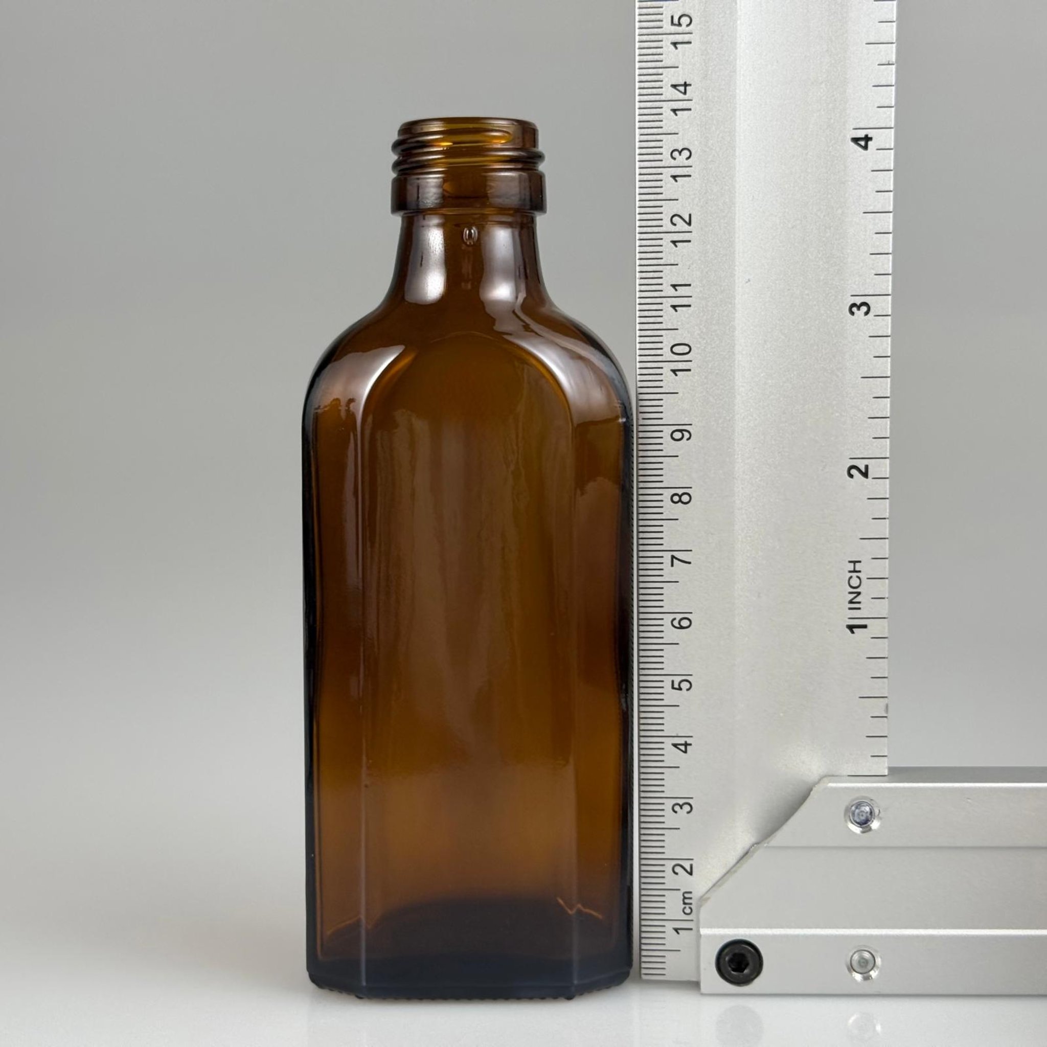 100 CC AMBER YASSI CAM ŞİŞE KAPAKSIZ (25 AĞIZ) - 100 ML YASSI ECZA ŞİŞESİ - İLAÇ ŞİŞESİ