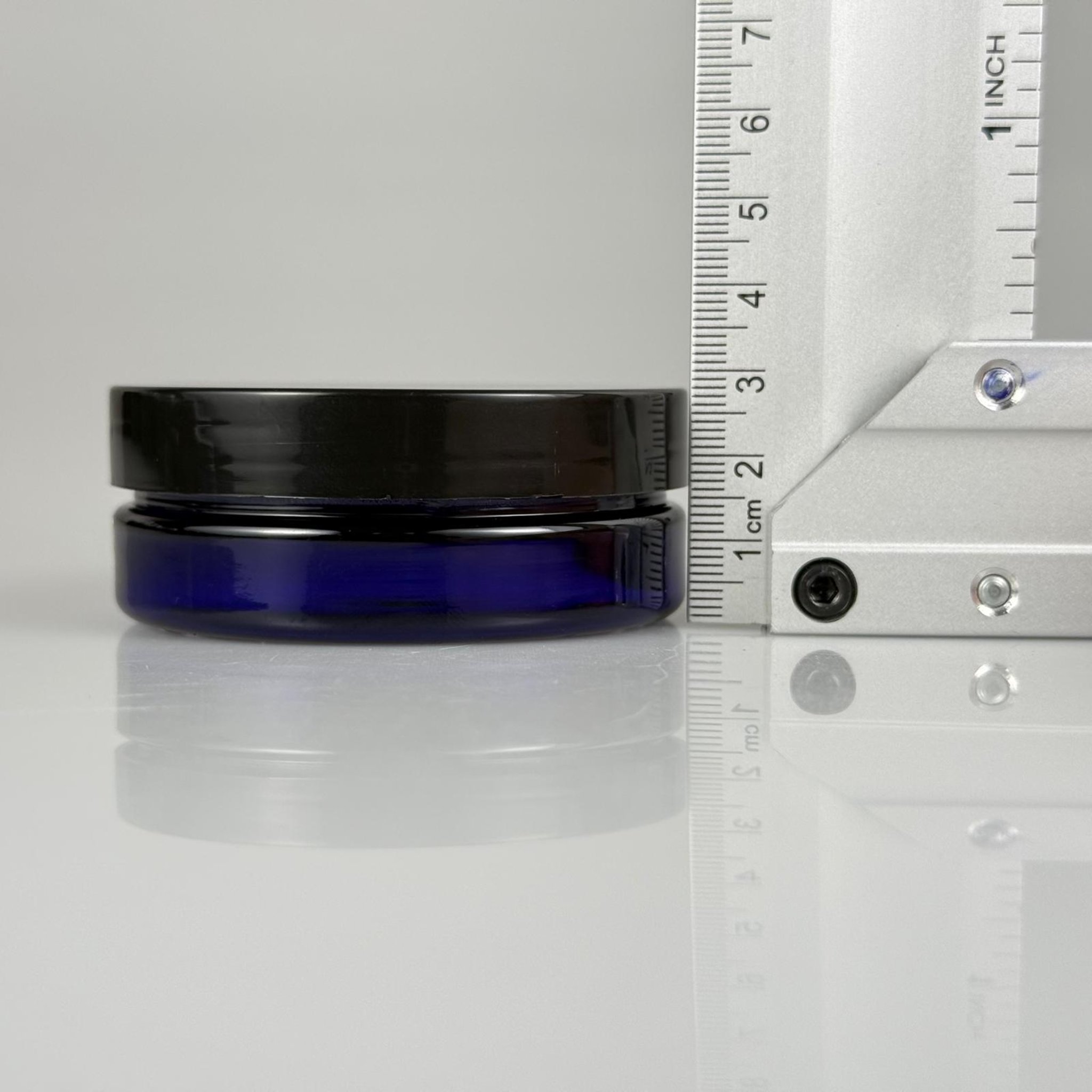 50 CC MAVİ SERT PLASTİK KAVANOZ + SİYAH KAPAKLI + KENDİNDEN YAPIŞKANLI KÖPÜK CONTALI TAKIM - 50 ML PLASTİK KREM KAVANOZU