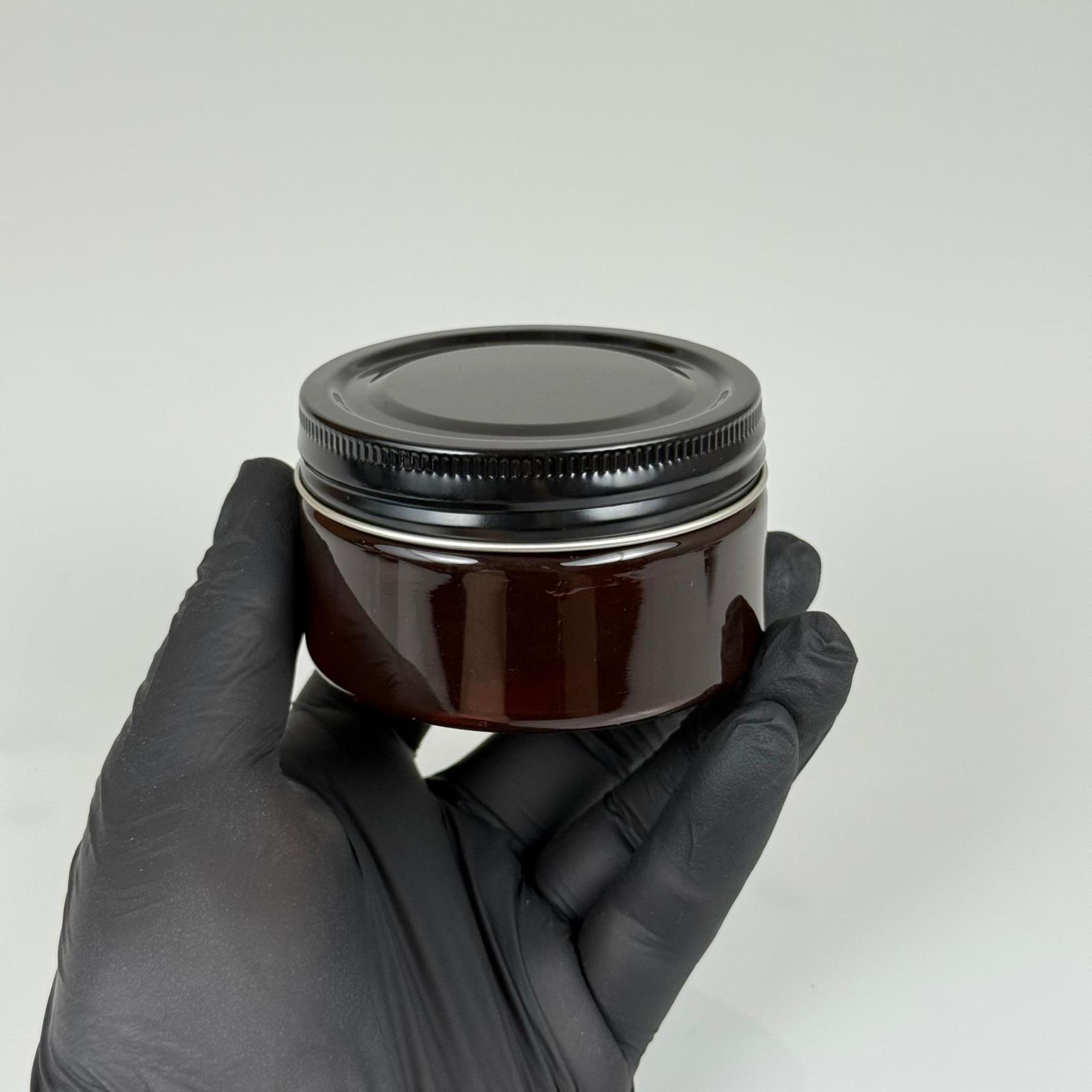 100 ML SERT PET KAVANOZ + SİYAH METAL KAPAK + İÇ TIPA - 100 CC KALIN AMBER PLASTİK KAVANOZ SİYAH METAL KAPAKLI İÇ TIPALI TAKIM - KREM KAVANOZLARI