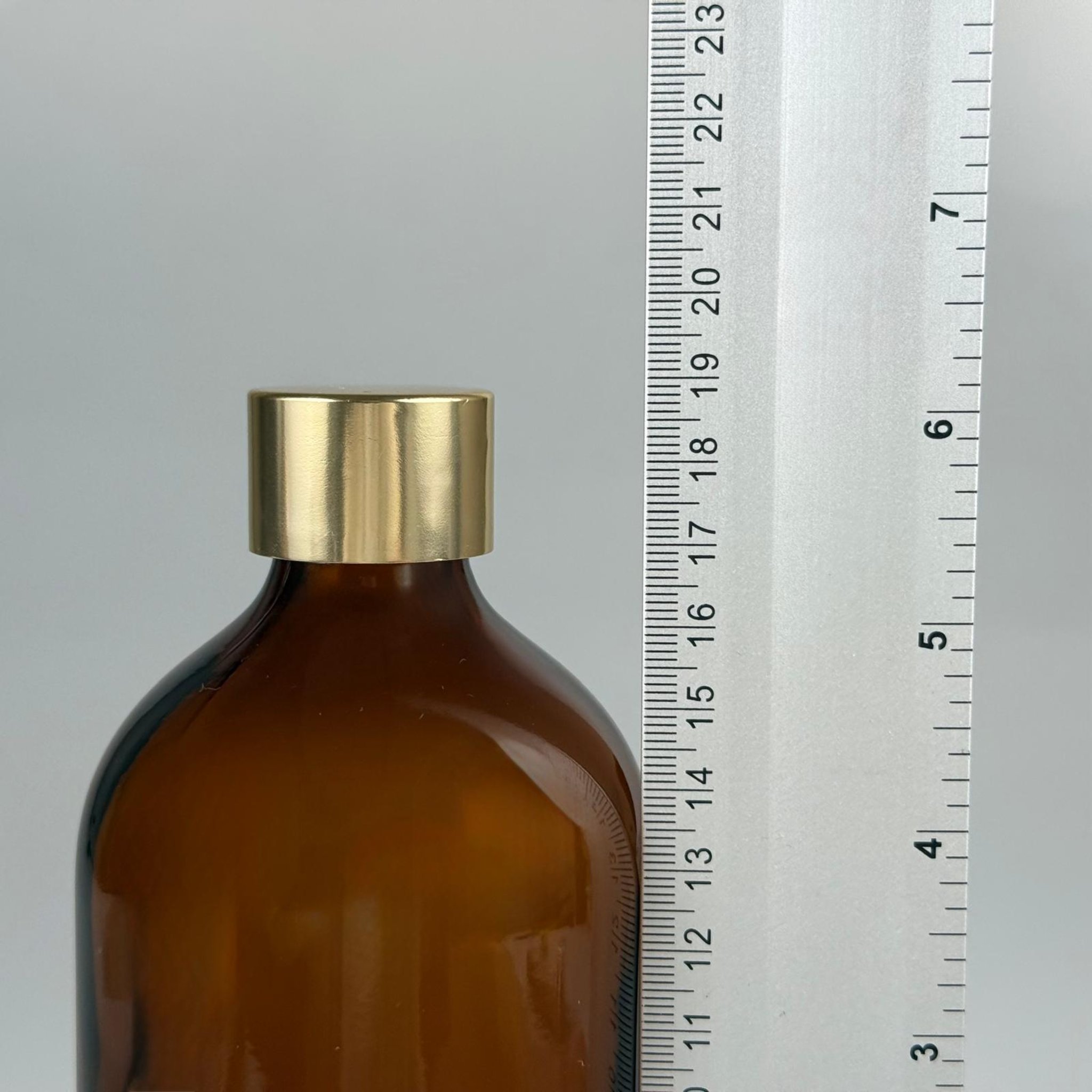 500 CC AMBER CAM ŞİŞE  + ALÜMİNYUM KAPLAMALI GOLD KAPAKLI TAKIM - 500 ML KAHVERENGİ CAM ŞİŞE