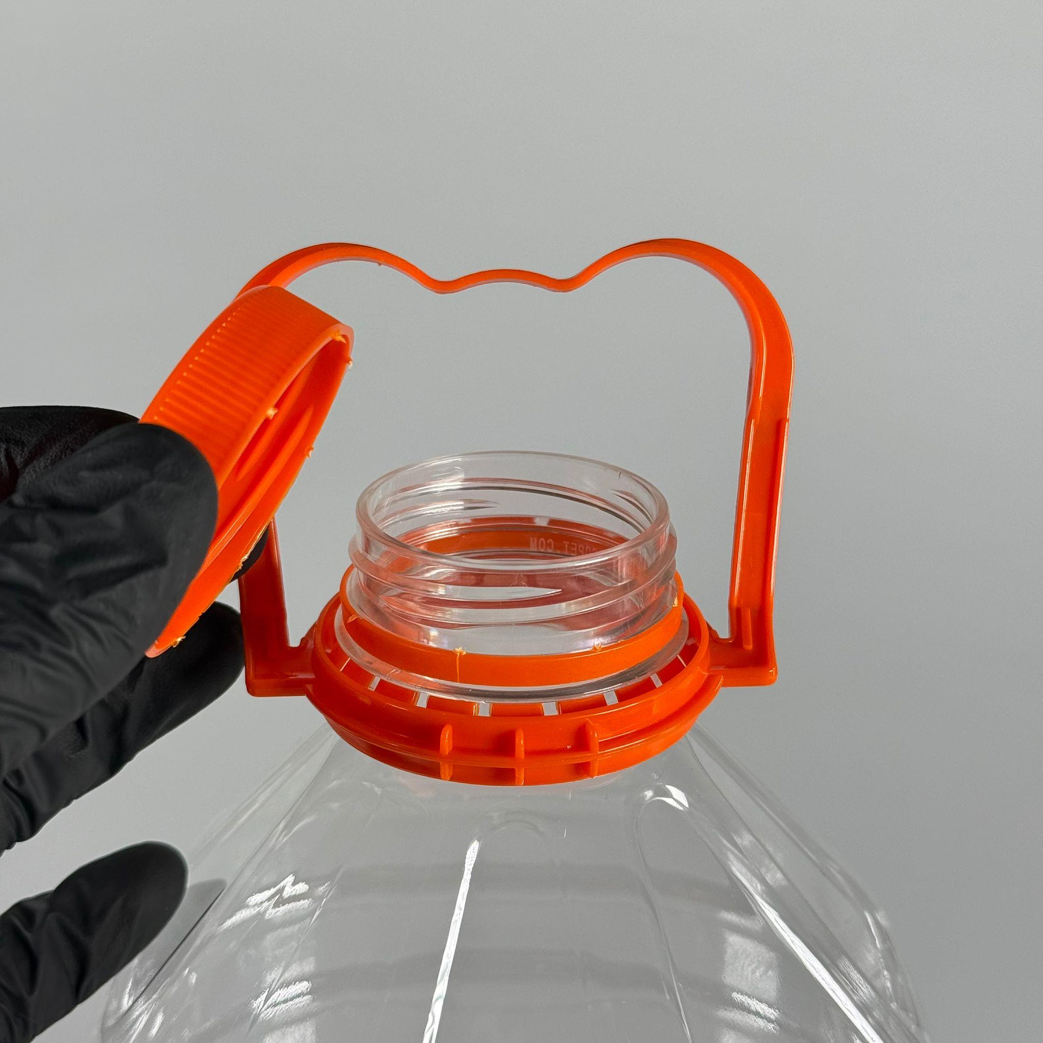 3 LT KÖŞELİ SU PETİ - TURUNCU KAPAKLI TURUNCU KULPLU - 3000 CC PET ŞİŞE