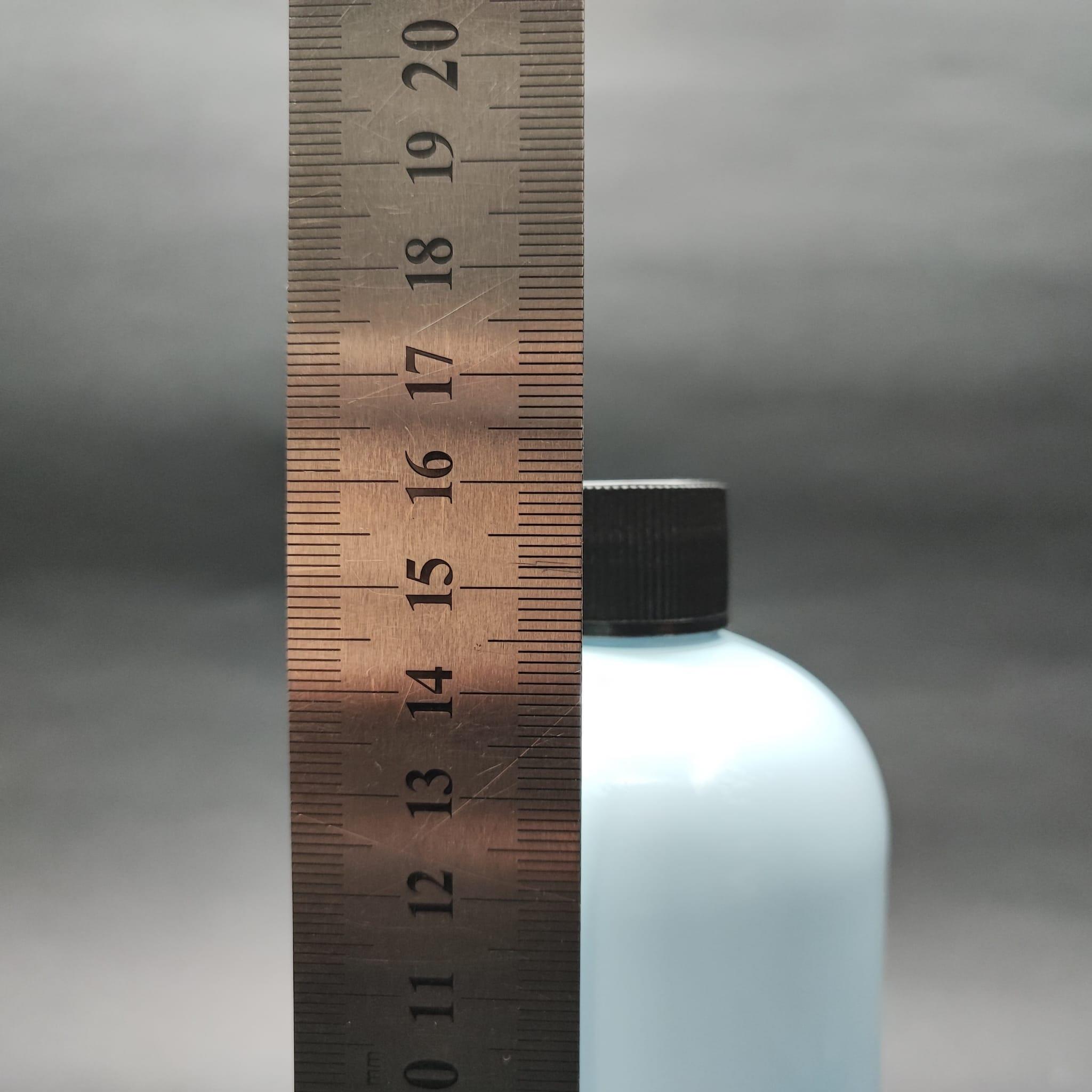 400 CC OVAL BOYUNLU SİLİNDİR PET ŞİŞE (30 GR) - CONTALI SİYAH KAPAKLI - 400 ML PLASTİK ŞİŞE - BEBEK MAVİSİ