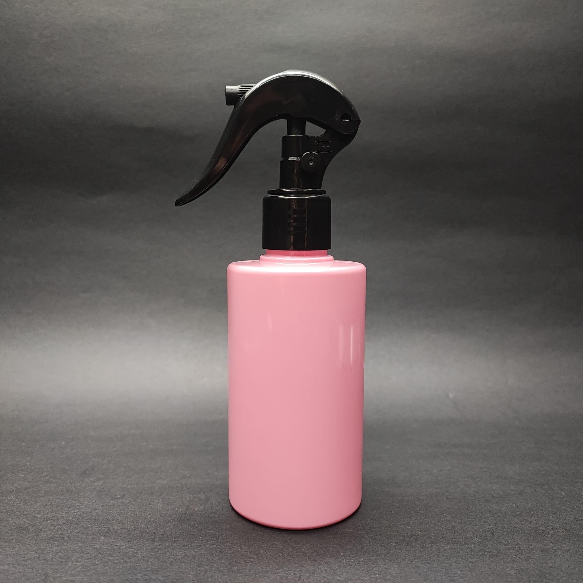 200 CC KÜT BOYUNLU SİLİNDİR PET ŞİŞE (24 GR) - SİYAH TRİGER SPREYLİ (DUMAN PÜSKÜRTÜR) - 200 ML PLASTİK ŞİŞE - PEMBE