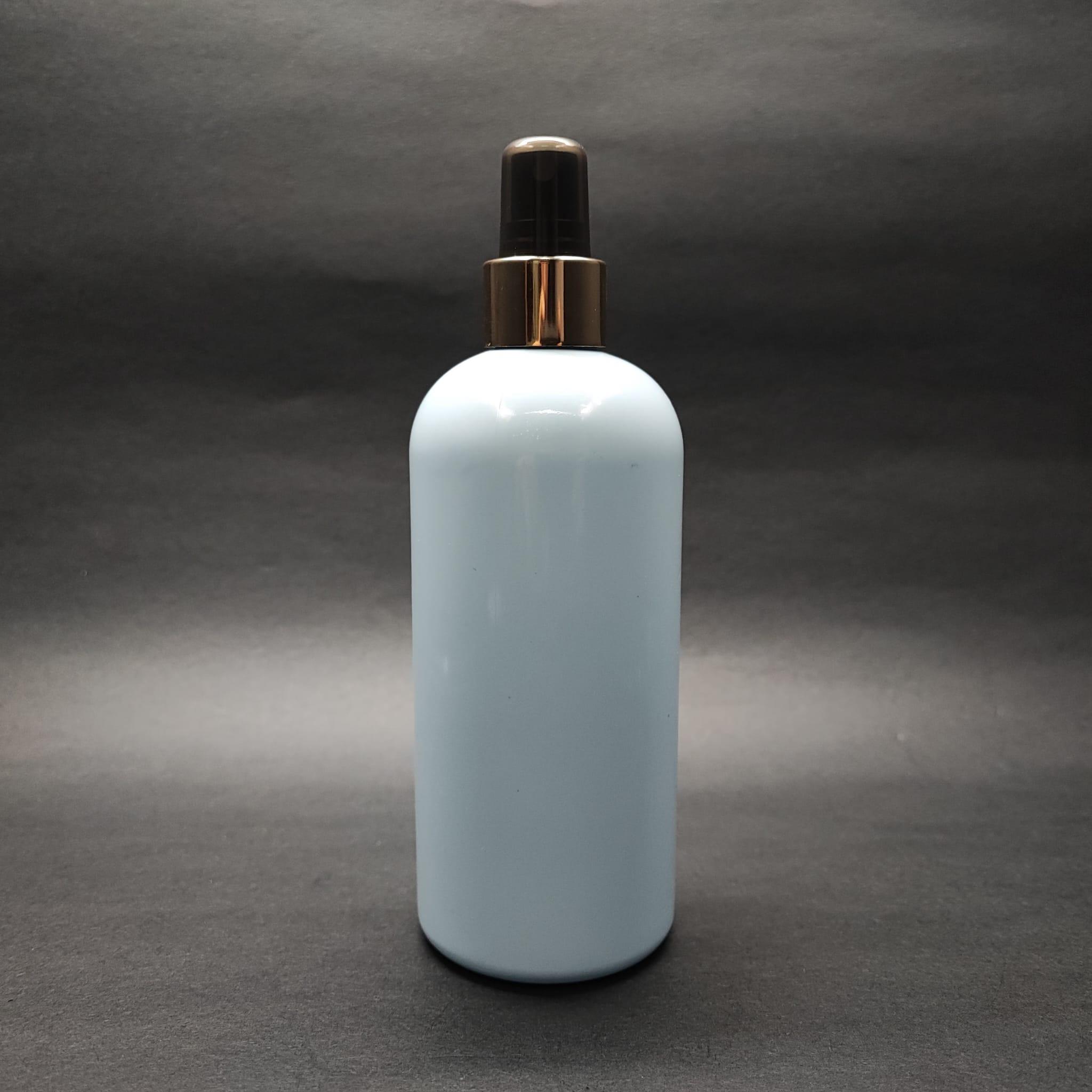 400 CC OVAL BOYUNLU SİLİNDİR PET ŞİŞE (30 GR) - GOLD SPREYLİ - 400 ML PLASTİK ŞİŞE - BEBEK MAVİSİ