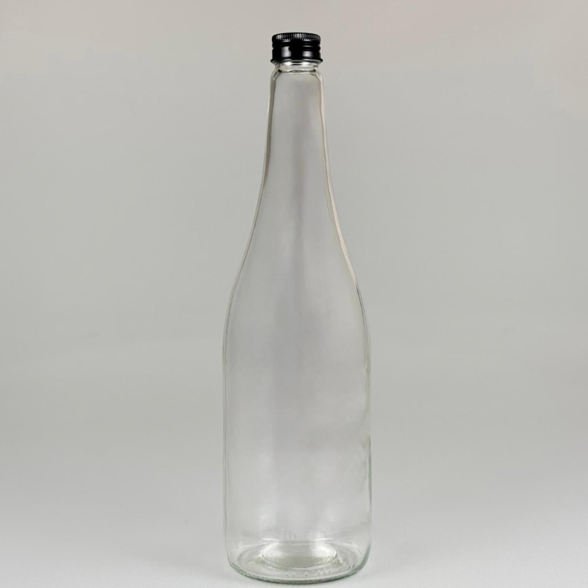 1000 ML LÜKS CAM SU ŞİŞESİ - 1000 CC BOŞ CAM SU ŞİŞELERİ - SİYAH ALÜMİNYUM METAL KAPAKLI (ELLE AÇILIP KAPANABİLİR) - RESTORAN, CAFE, OTEL VS İÇİN PREMİUM CAM ŞİŞE