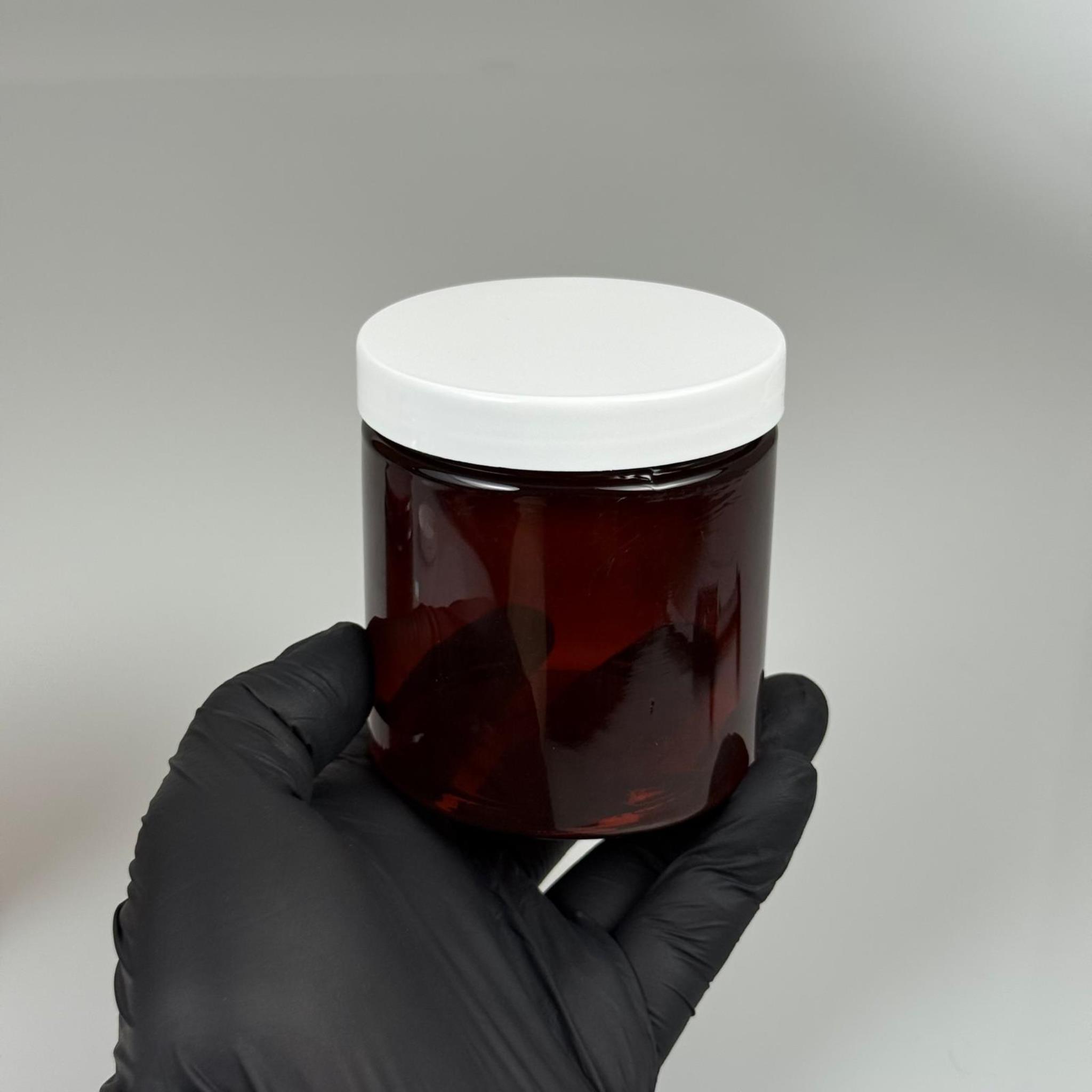 250 ML SERT PET KAVANOZ + BEYAZ PLASTİK KAPAK + İÇ TIPA - 250 CC KALIN AMBER PLASTİK KAVANOZ BEYAZ PLASTİK KAPAKLI İÇ TIPALI TAKIM - KREM KAVANOZLARI