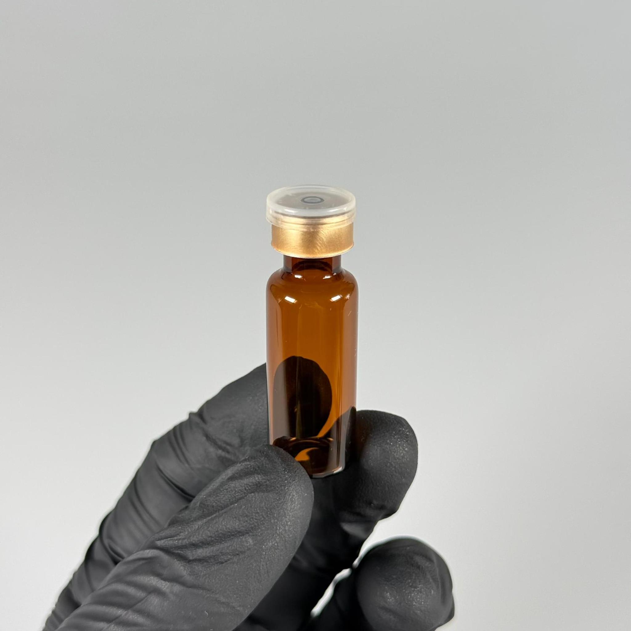 4 ML vial flakon şişe - 13 ağız 4 cc amber cam ilaç şişesi + kauçuk butil enjektör tıpası + gold alüminyum kapaklı takım