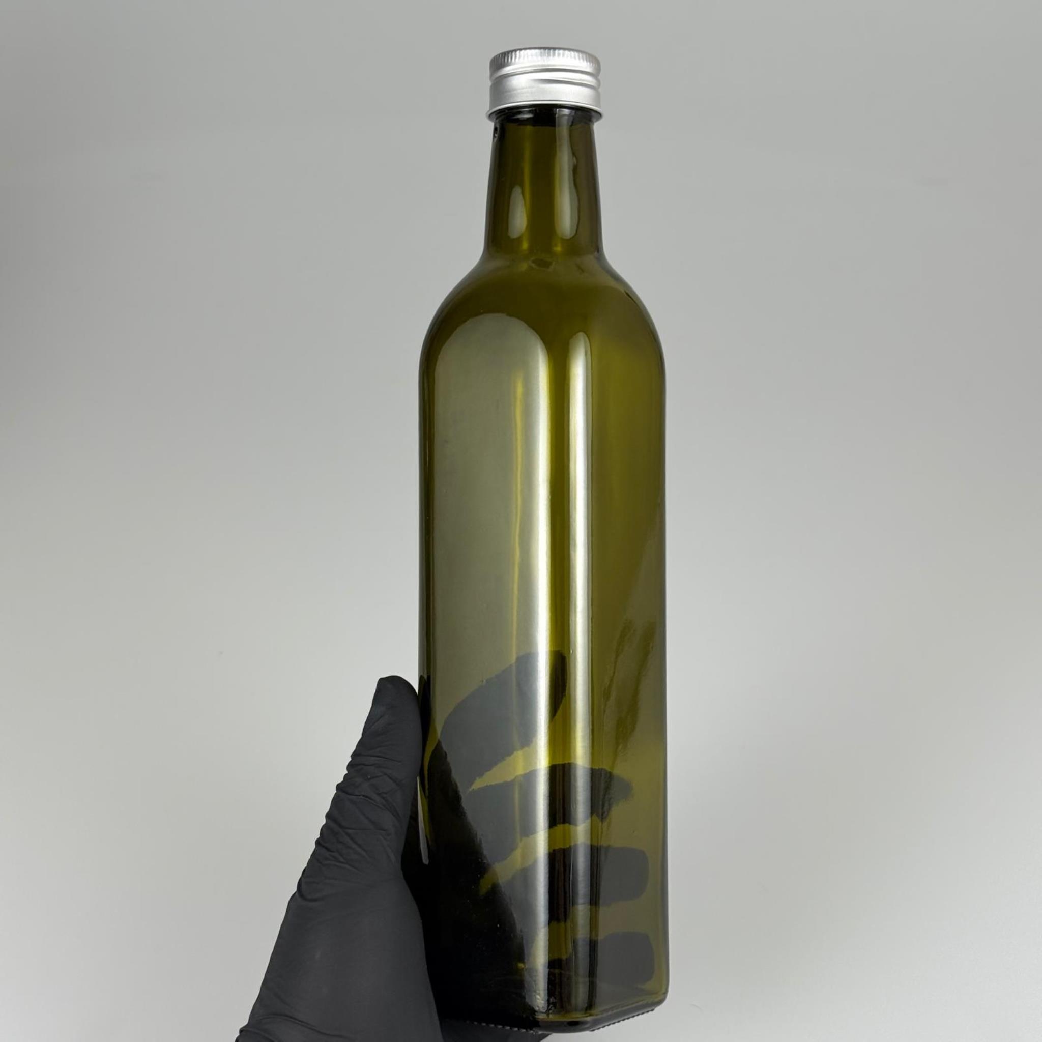 500 CC YEŞİL MARASKA CAM ŞİŞE - GÜMÜŞ METAL ALÜMİNYUM KAPAKLI - 500 ML KÖŞELİ YAĞ ŞİŞESİ - SİRKE ŞİŞESİ