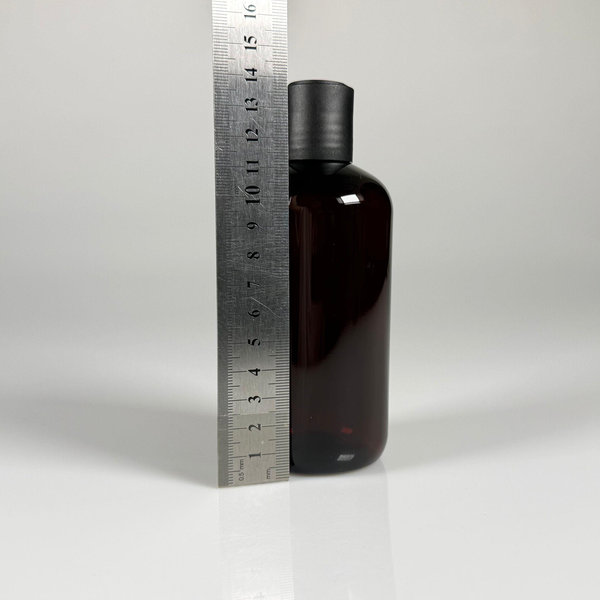 250 CC AMBER PLASTİK ŞİŞE ZEYNEP MODEL - SİYAH DİSKTOP AKITICILI KAPAKLI - 250 ML TOMBUL ŞAMPUAN PET ŞİŞE