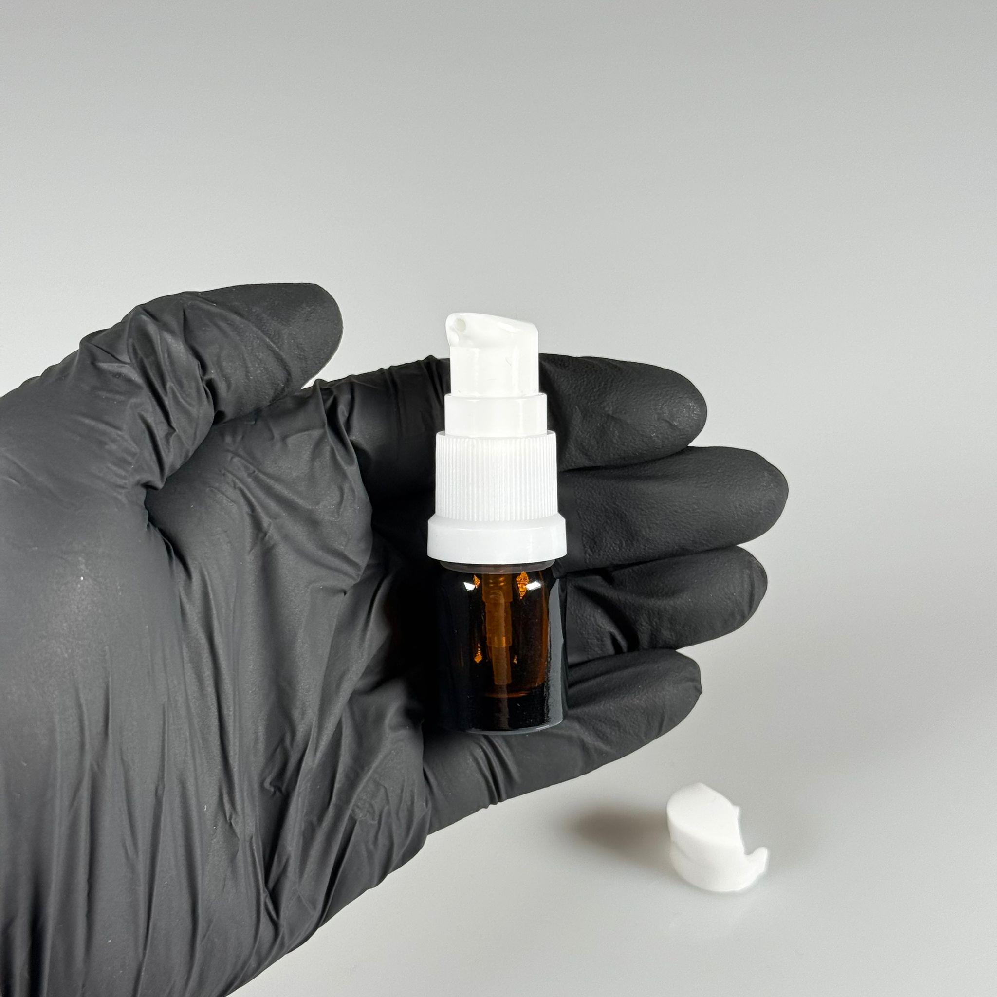 3 CC AMBER CAM ŞİŞE - SIZDIRMAZ ETEKLİ BEYAZ LOSYON POMPALI TAKIM - 3 ML LOSYON ŞİŞESİ - YAĞ, KREM GİBİ YOĞUN KIVAMLI SIVILAR İÇİN CAM AMBALAJ