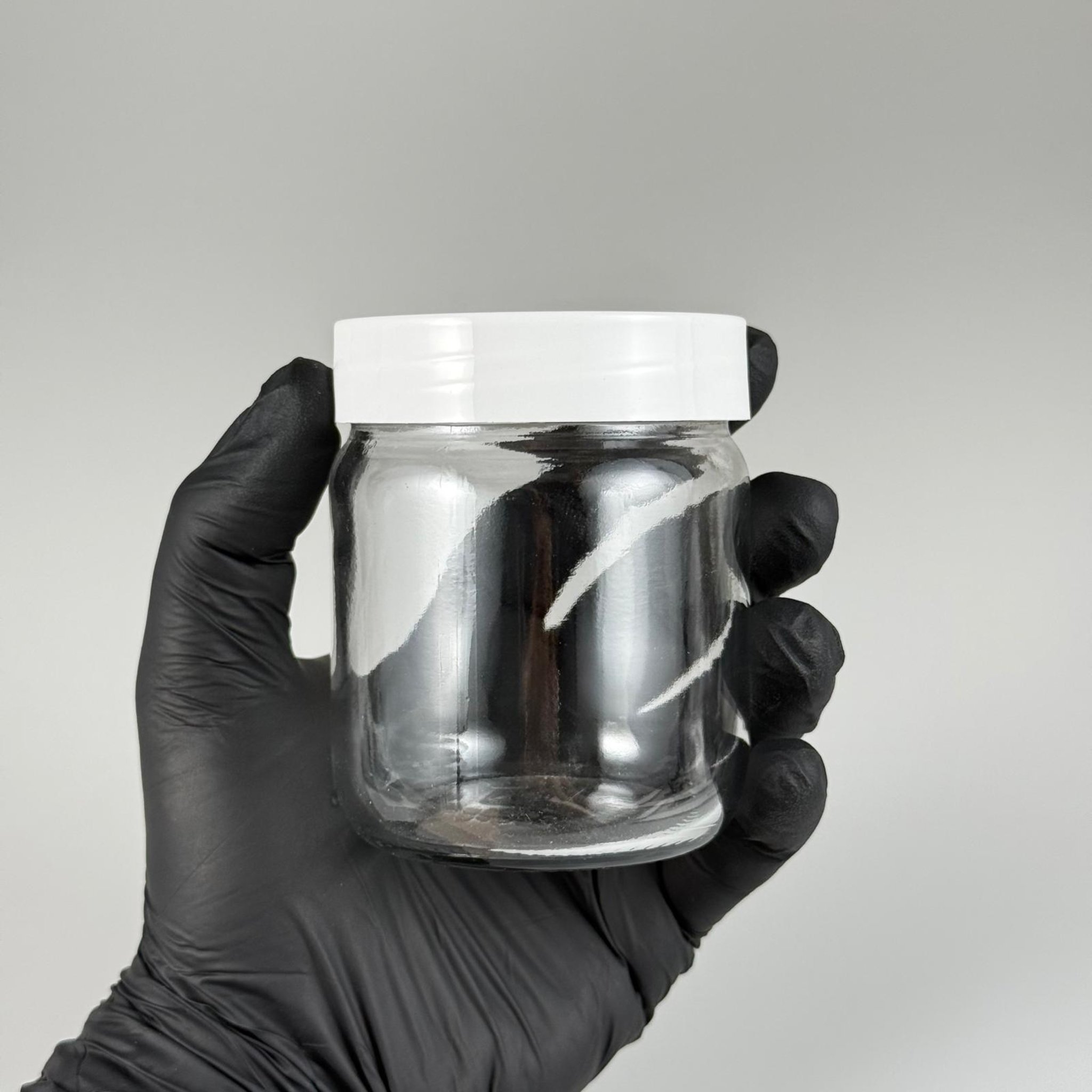 210 CC CAM KAVANOZ - BEYAZ PLASTİK KAPAKLI - 210 ML CAM KAVANOZ