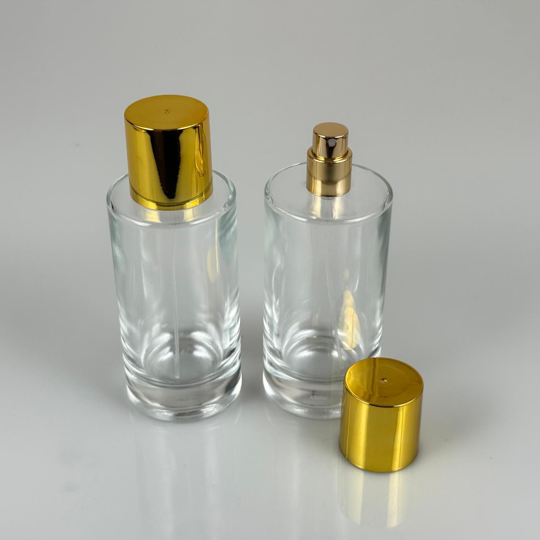 100 ML SİLİNDİR MODEL SAVAGE PARFÜM ŞİŞESİ - GOLD METAL SPREYLİ + GOLD GENİŞ KAPAKLI (AĞIZ 15 MM GEÇME KOLAY KAPAMA)