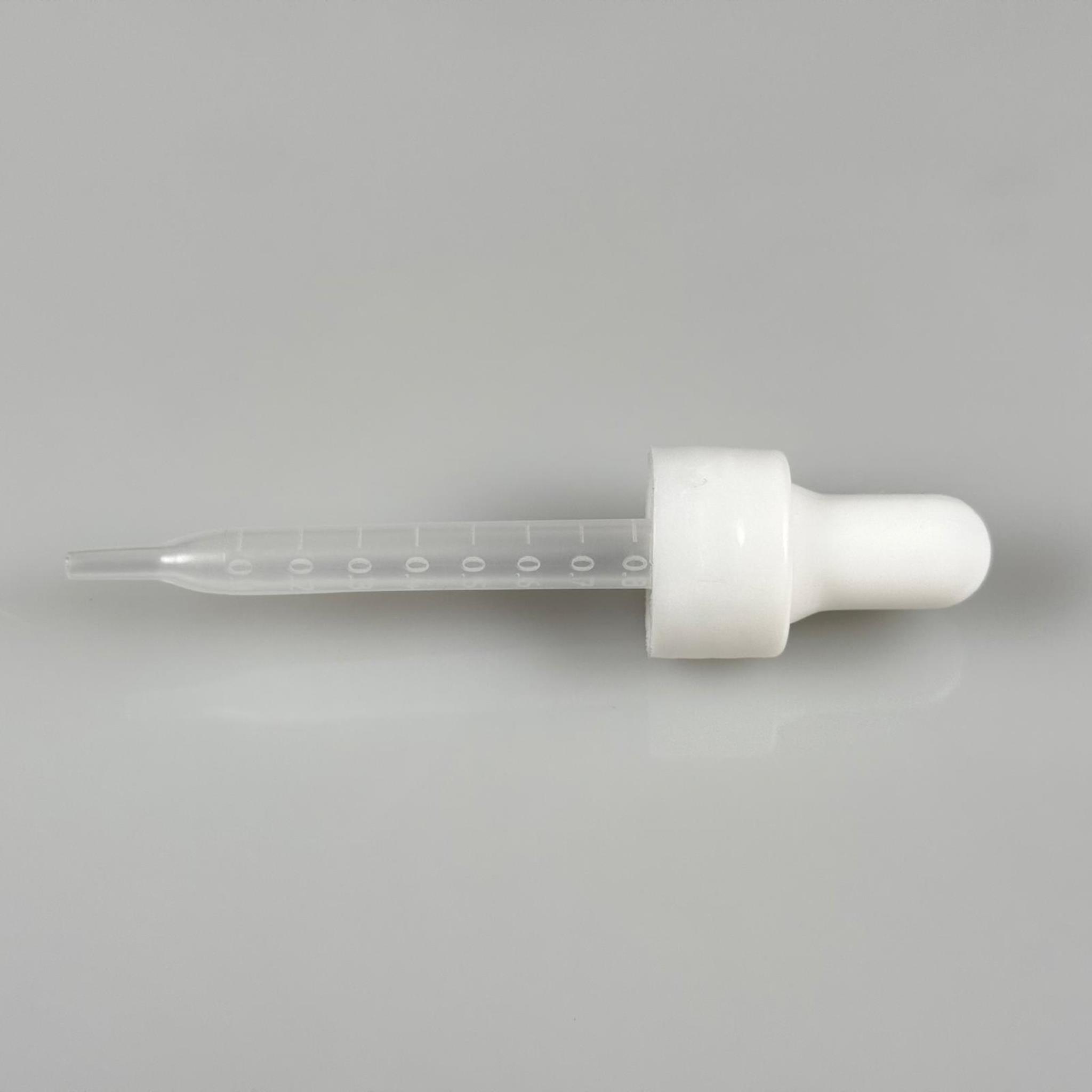 18 MM PLASTİK DAMLALIKLI TAKIM - BEYAZ EMZİK +  DELİKLİ PLASTİK DÜZ BEYAZ KAPAK + 70 MM PLASTİK PİPET