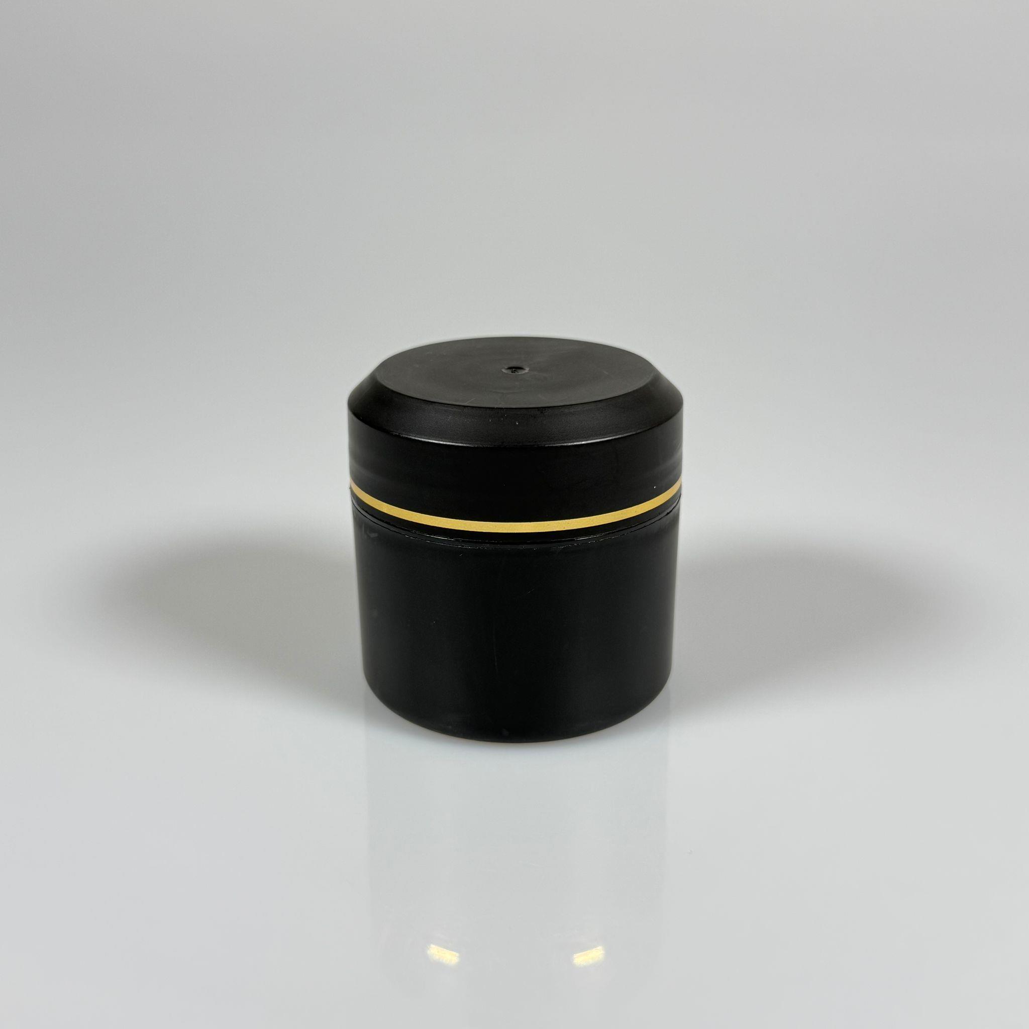 50 CC NOBEL KREM KAVANOZU - KAPAKLI - İÇ TIPALI - SİYAH - GOLD YALDIZLI KREM KUTUSU - KOZMETİK AMBALAJ