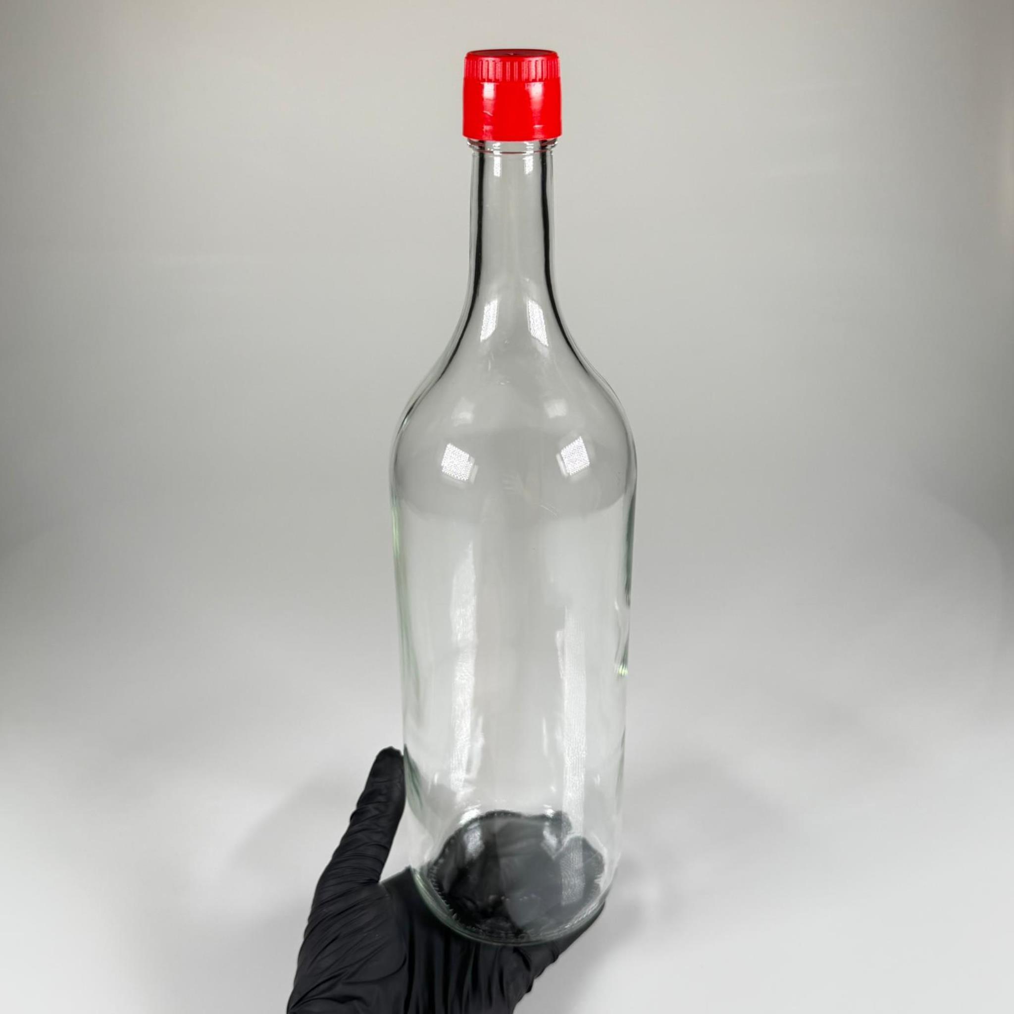 1500 CC CAM ŞİŞE ŞEFFAF - KIRMIZI AKITICILI DROP STOP KAPAKLI - 1500 ML CAM ŞİŞE - 1,5 LT CAM ŞİŞE