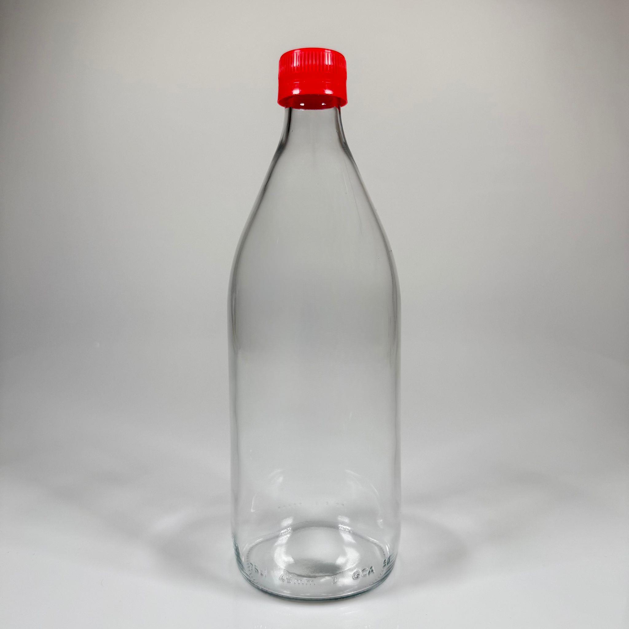 750 CC CAM ŞİŞE - KIRMIZI KİLİTLİ KAPAKLI - 750 ML CAM ŞİŞE