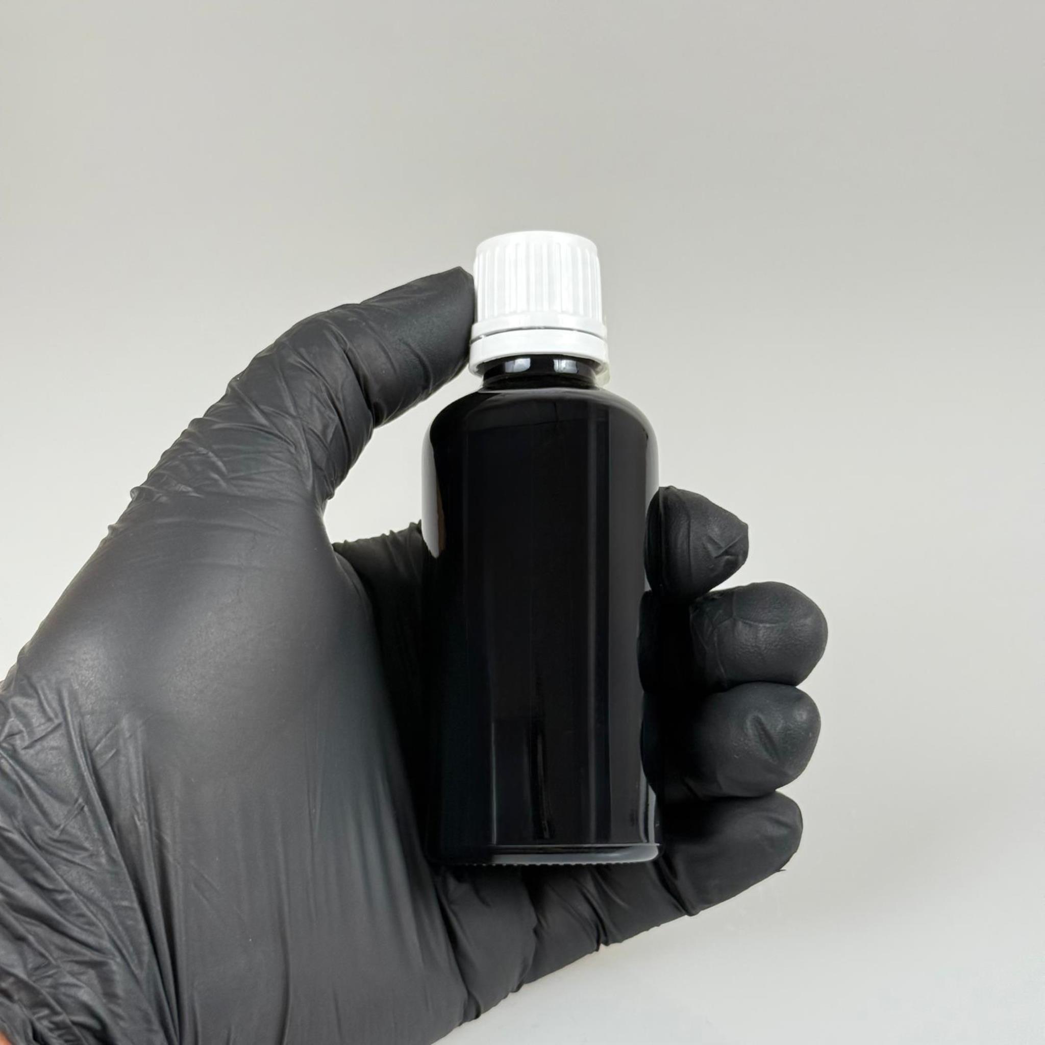 50 CC SİYAH İÇTEN DAMLALIKLI - BEYAZ KİLİT KAPAKLI CAM ŞİŞE - 50 ML SİYAH YENİ İÇTEN DAMLALIKLI CAM ŞİŞE
