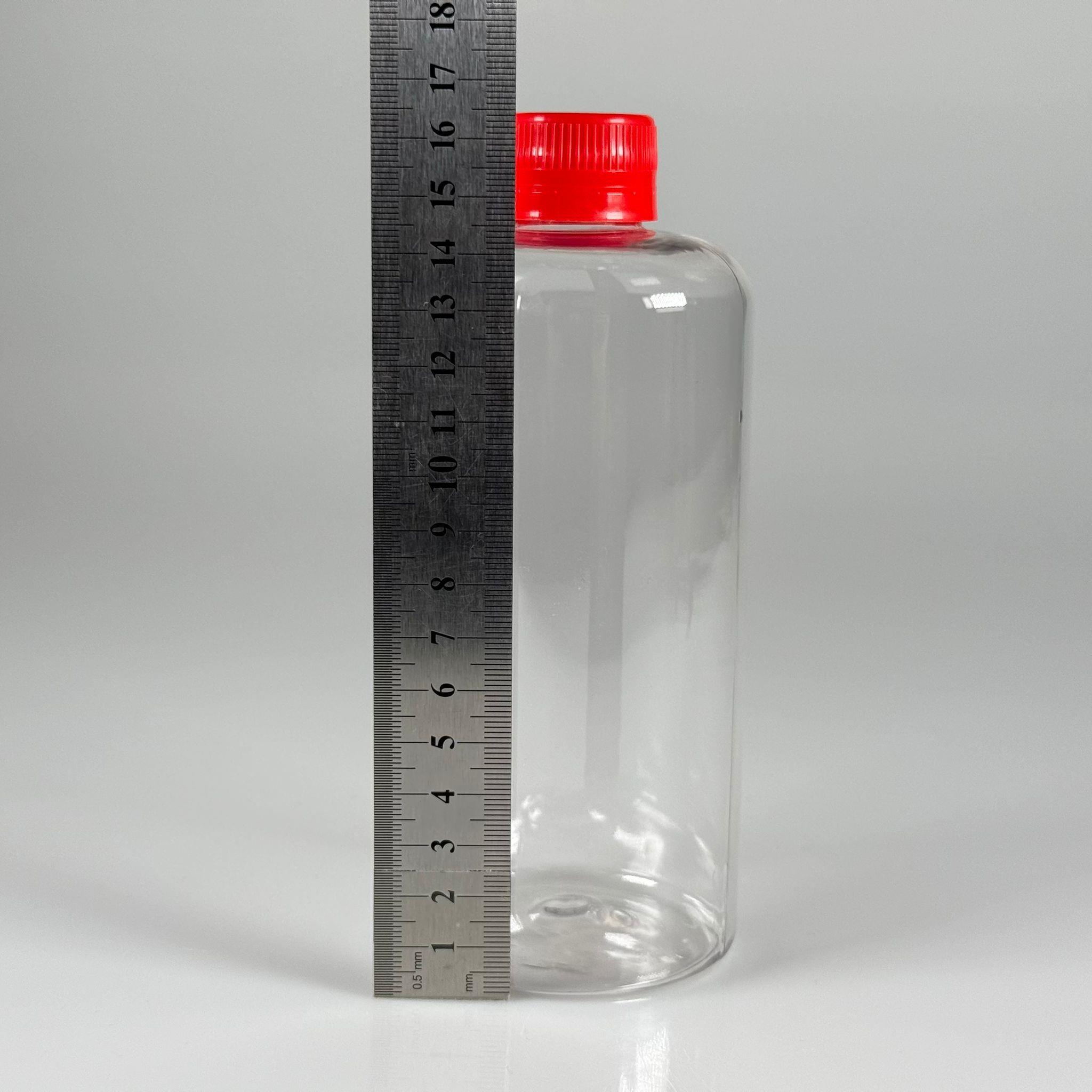 500 CC UZUN SİLİNDİR PET ŞİŞE KALIN (26 GR) - KIRMIZI KİLİTLİ KAPAKLI - 28 AĞIZ - 500 ML PET ŞİŞE