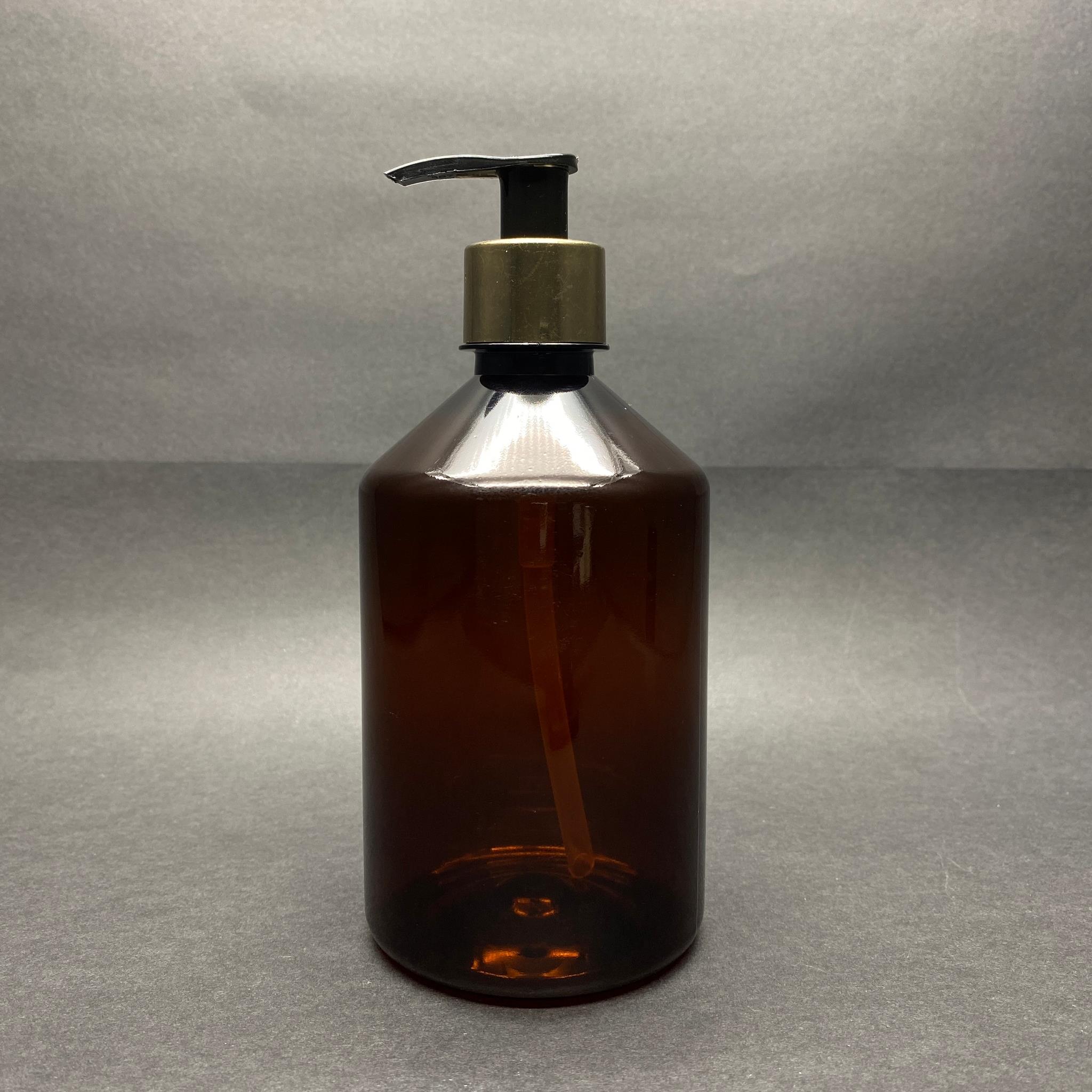 500 CC AMBER PLASTİK ŞİŞE - GOLD POMPALI - 500 ML KAHVERENGİ BOŞ PLASTİK ŞİŞE