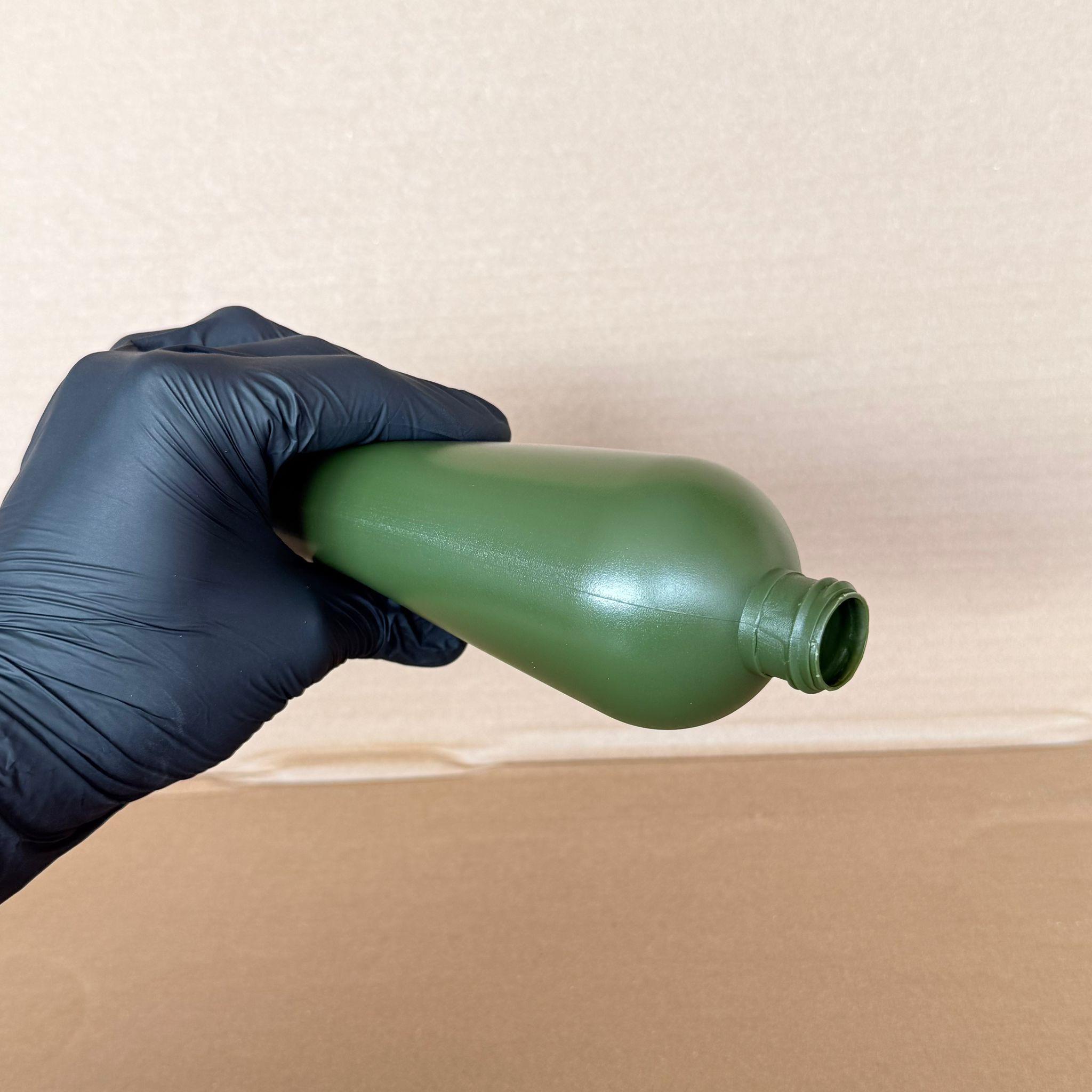 500 CC YEŞİL SİLİNDİR MODEL MAT SIKILABİLİR POLİETİLEN ŞİŞE KAPAKSIZ 47 GRAM (24 AĞIZ)