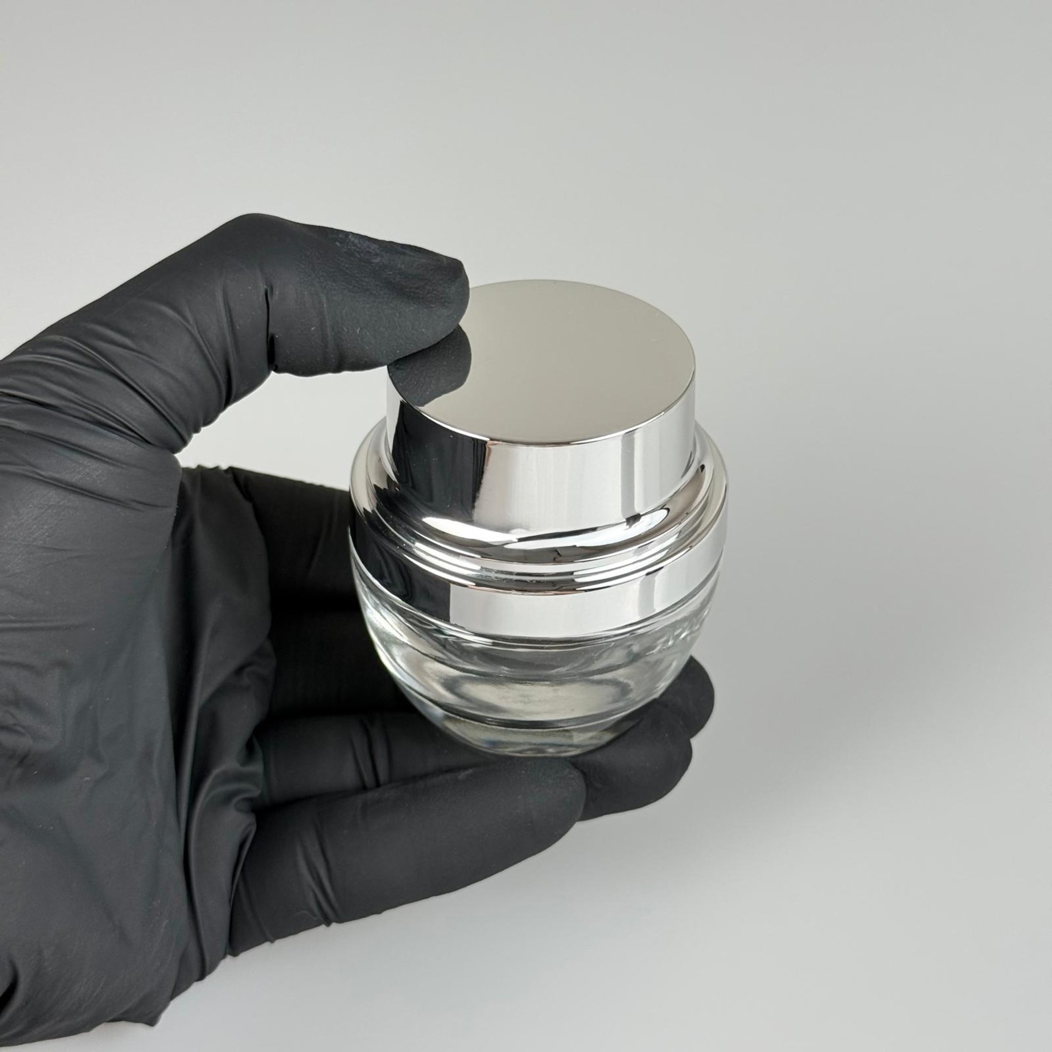 30 ML ROMA KAVANOZ - GÜMÜŞ METAL KAPAKLI TIPALI BOŞ LÜX TAKIM KREM KAVANOZU