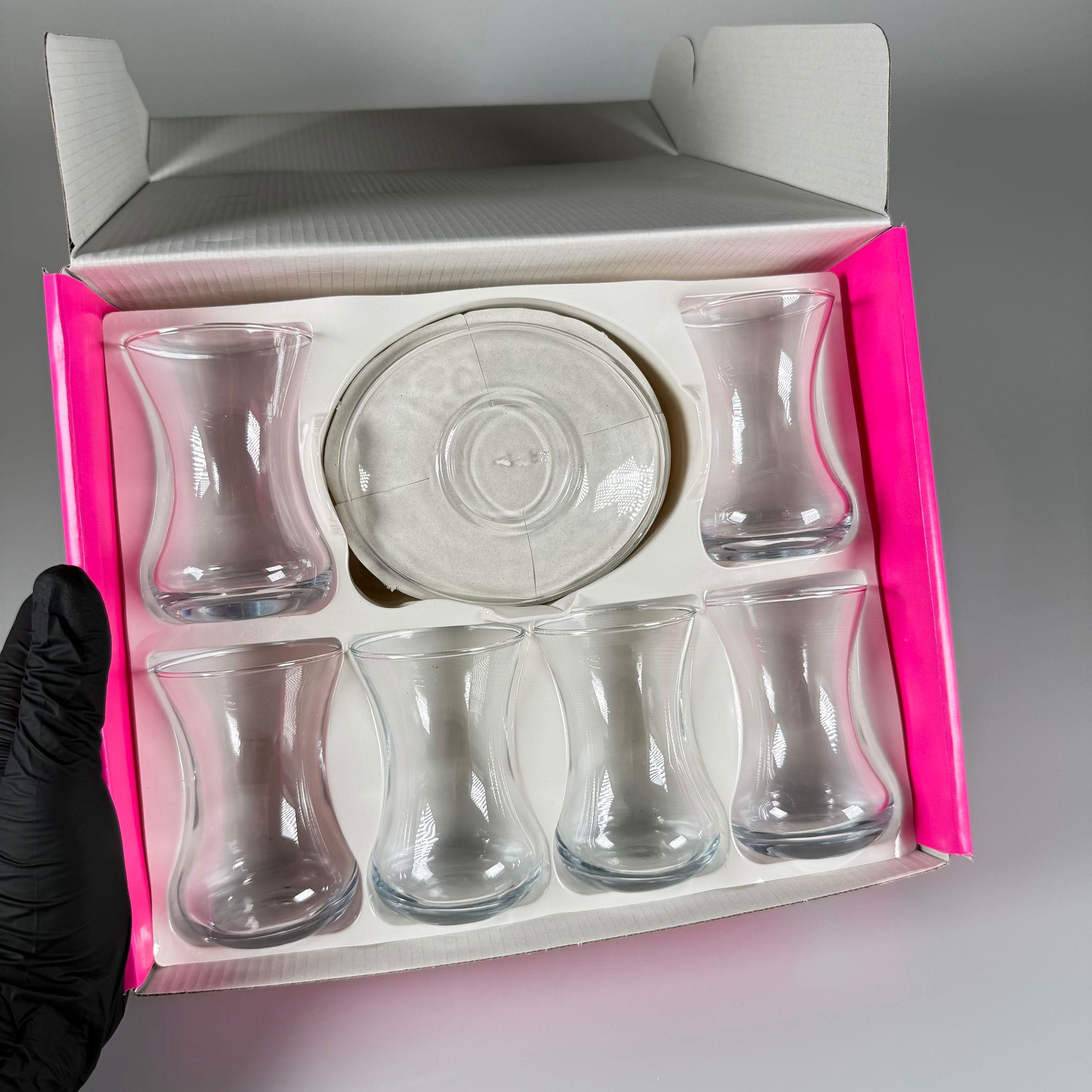 HEDİYELİK ÇAY SETİ 6 BARDAK + 6 TABAK - DEMET 12 PARÇA ÇAY SETİ (DMT303 BARDAK 6 ADET + ASN274 SADE TABAK 6 ADET) LAV