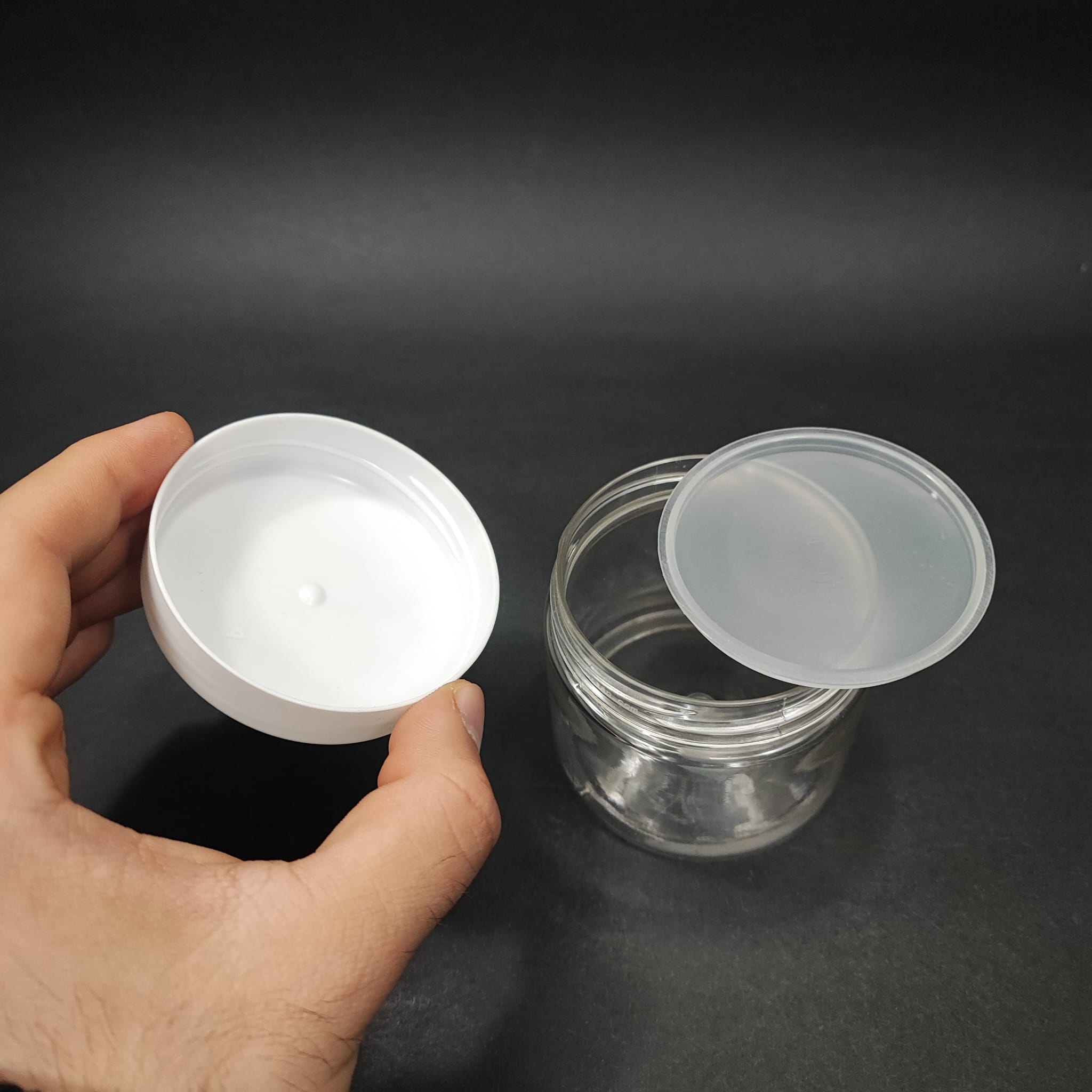 100 CC PET KAVANOZ- BEYAZ KAPAKLI + İÇ TIPALI - 100 ML PLASTİK KAVANOZ - KREM KAVANOZU