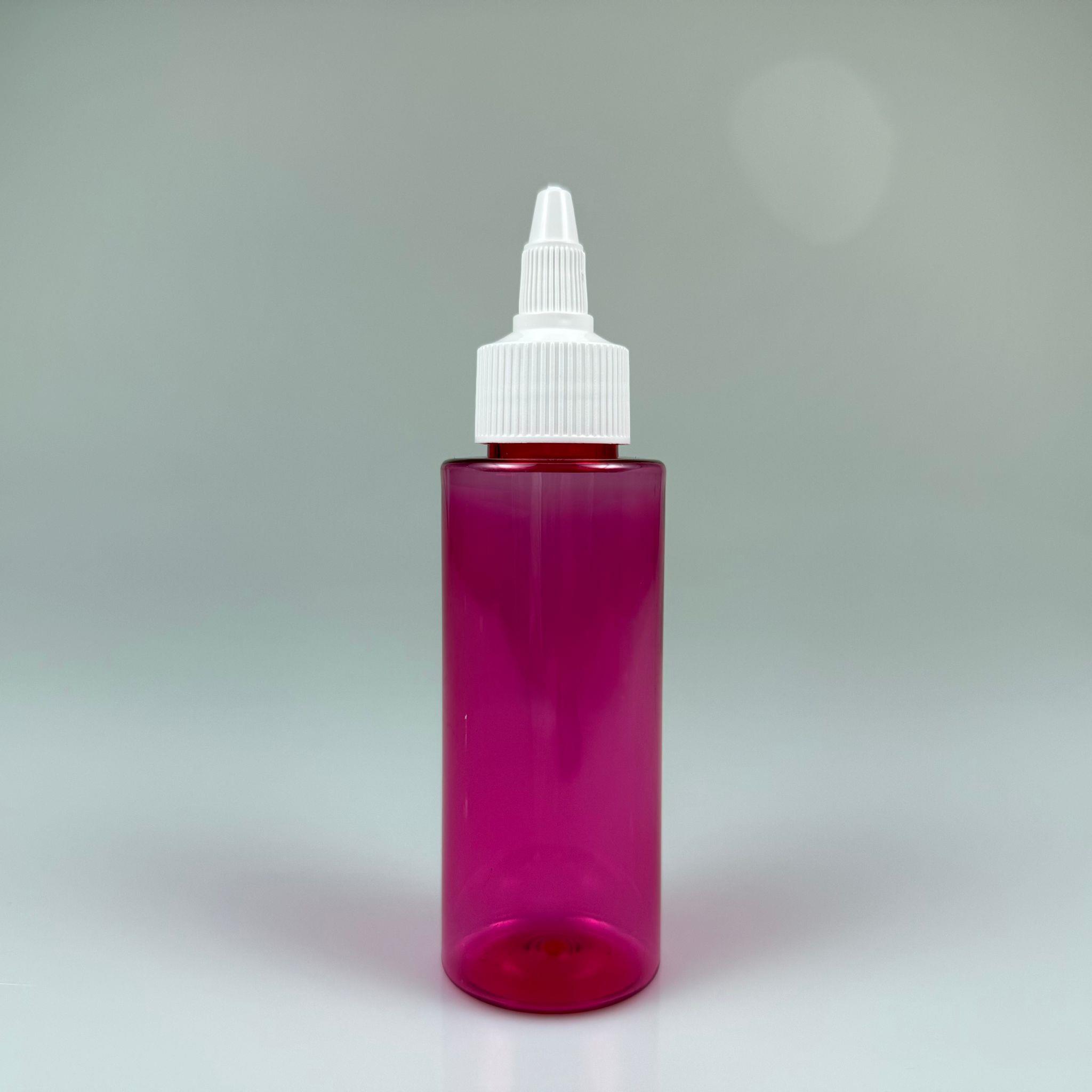 YAĞ, SOS, ACI SOS, SİRKE, SRIRACHA, MÜREKKEP, TUTKAL AKITICI VB BOŞ ŞİŞELERİ - BEYAZ SİVRİ TWİST AKITICI KAPAK + 100 ML KÜT PEMBE SERT PET PLASTİK ŞİŞE TAKIM