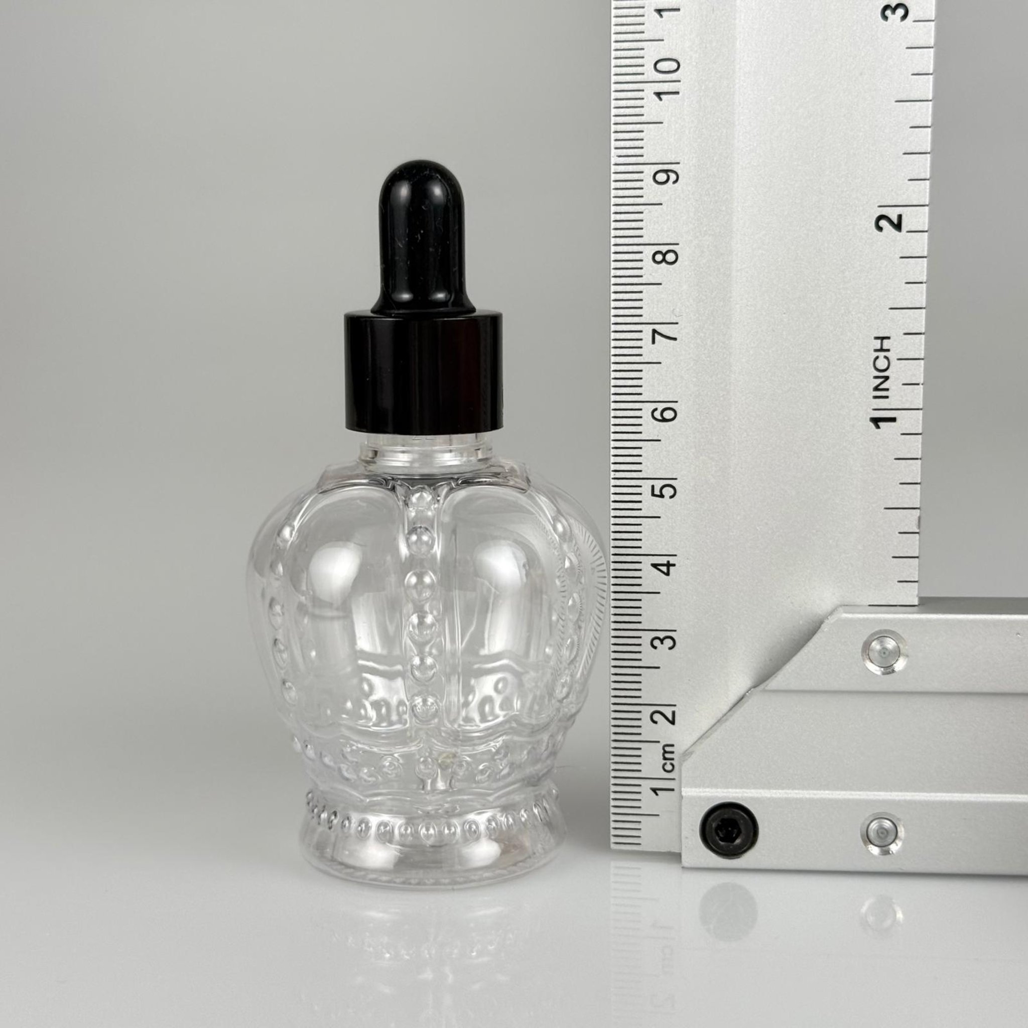 60 CC KRAL TACI MODEL CAM DAMLALIKLI PET ŞİŞE - 60 ML PLASTİK ŞİŞE + SİYAH EMZİK + SİYAH METAL KAPAK + CAM PİPET TAKIM
