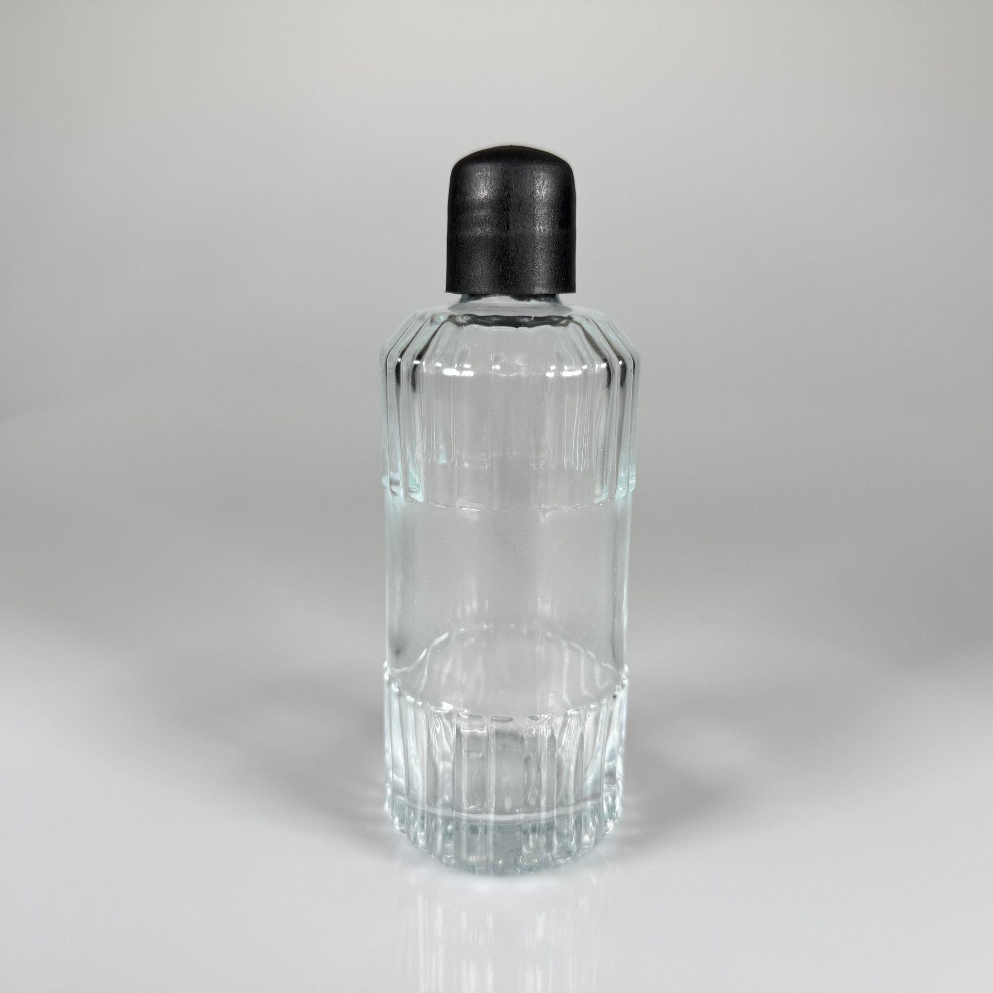 200 CC SİLİNDİR ZÜMRÜT MODEL CAM KOLONYA ŞİŞE - SİYAH KAPAKLI + TIPALI - 200 ML ZÜMRÜT CAM KOLONYA ŞİŞELERİ