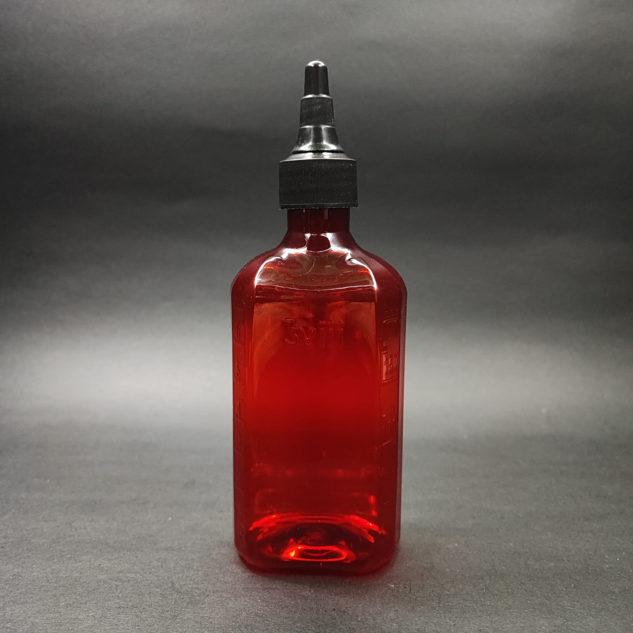 200 CC ÖLÇEKLİ PET ŞİŞE - SİYAH AKITICI ASANSÖR KAPAKLI - 200 ML VE OZ ÖLÇÜLÜ KIRMIZI PET ŞİŞE