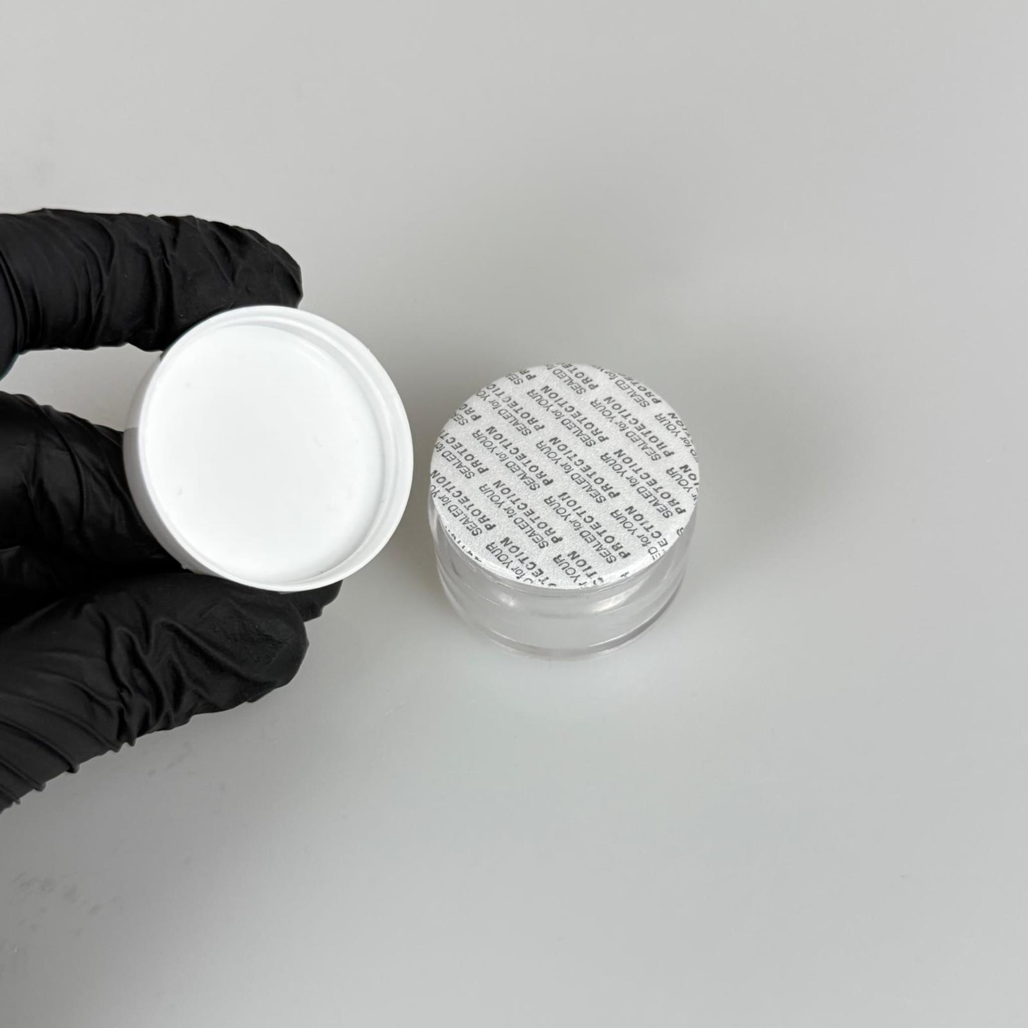 10 CC KRİSTAL KAVANOZ - BEYAZ KAPAKLI + KENDİNDEN YAPIŞKANLI KÖPÜK CONTALI - 10 ML KREM KAVANOZ KALIN ŞEFFAF PLASTİK MİKA AKRİLİK
