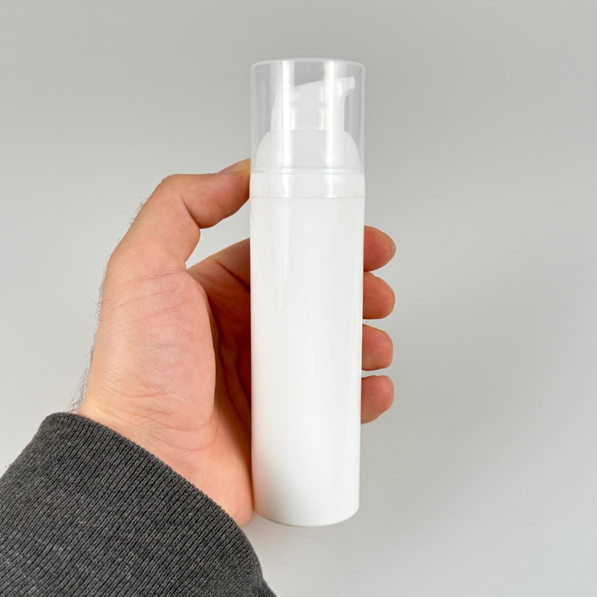 BOŞ KREM VE LOSYON ŞİŞESİ 75 ML BOŞ AİRLESS ŞİŞE - HAVASIZ POMPALI BEYAZ AİRLESS ASANSÖR ŞİŞE - GÜNEŞ KREMİ , TONİK VB AMBALAJI
