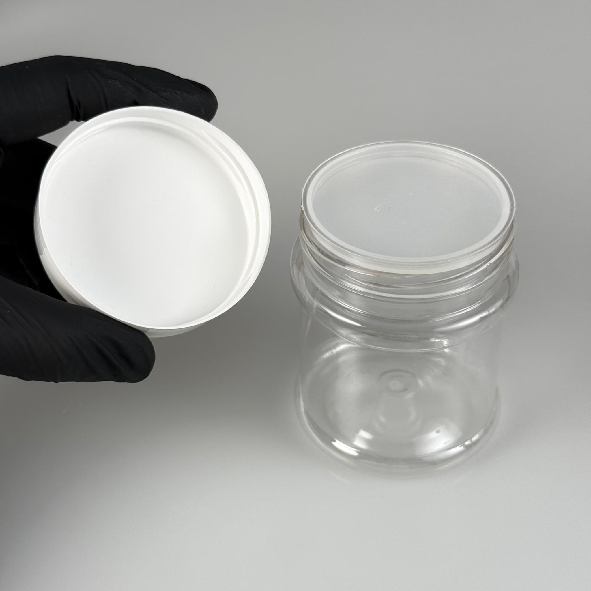200 CC PET KAVANOZ - BEYAZ KAPAKLI - İÇ TIPALI - 200 ML PLASTİK KREM KAVANOZU