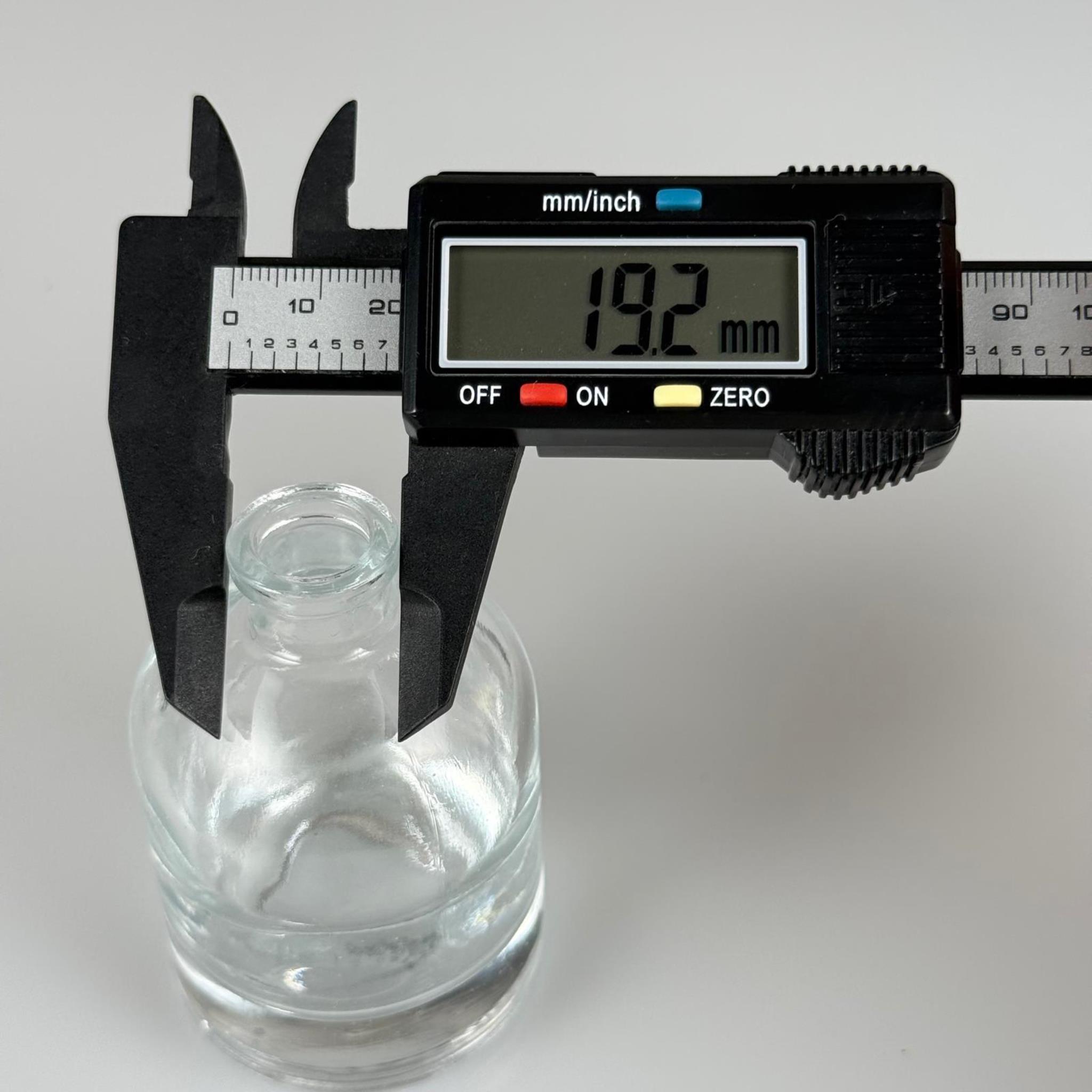 50 CC KALIN DİPLİ TOMBUL CAM ŞİŞE - 20 MM GEÇME AĞIZ - KAPAKSIZ