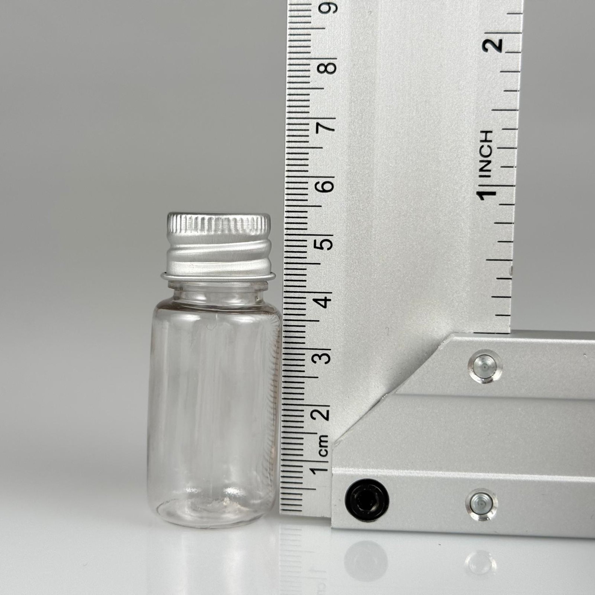 10 CC ŞEFFAF PET SHOT ŞİŞE - KÖPÜK CONTALI GÜMÜŞ ALÜMİNYUM METAL KAPAKLI + DAMLALIKLI KOLONYA TIPALI TAKIM - 10 ML PLASTİK ŞİŞE