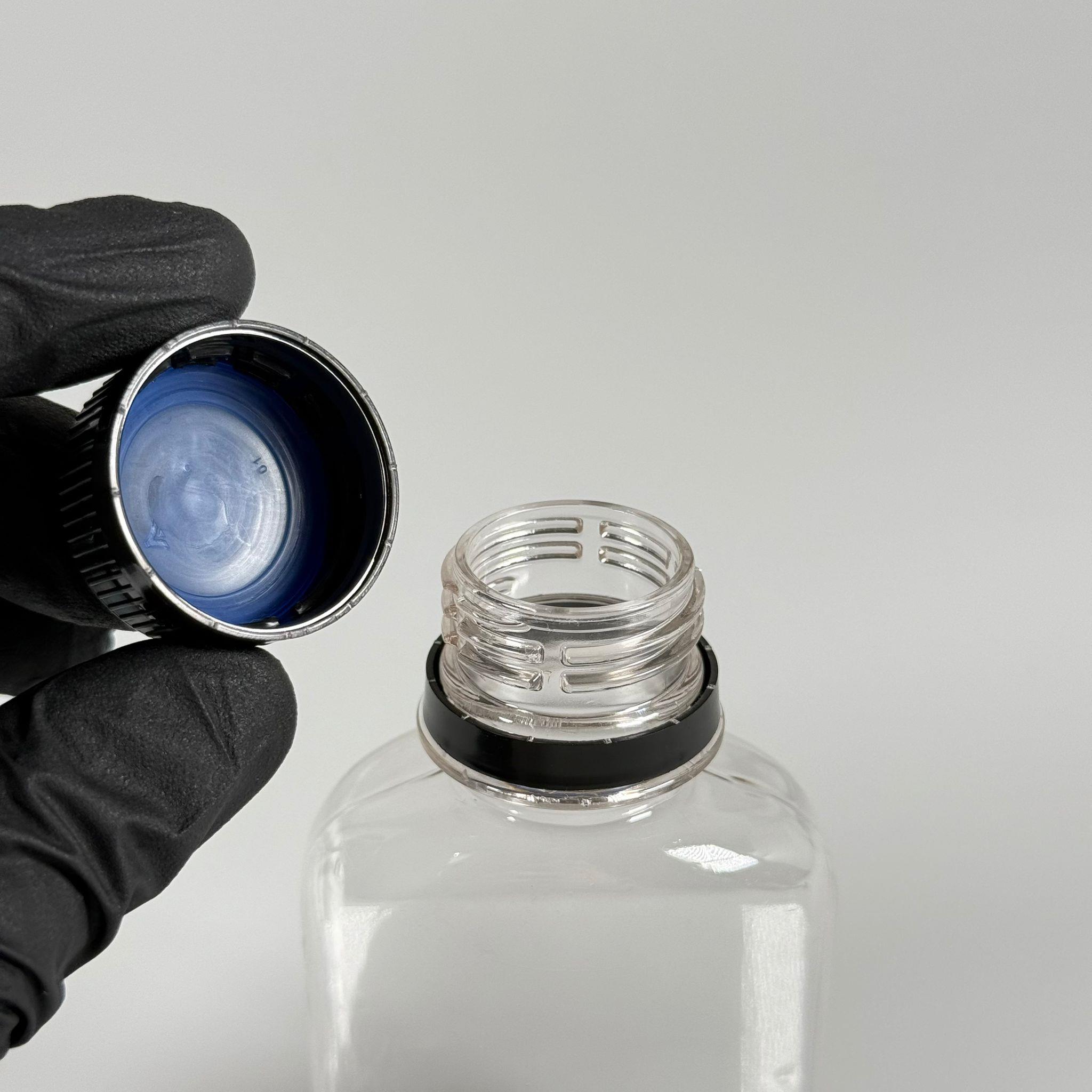 100 CC YASSI PET ŞİŞE - SİYAH KİLİTLİ KAPAKLI - 100 ML PET ŞİŞE KALIN (15 GR) - KAPAK MÜHÜRLENİR, NUMUNE İÇİN KULLANILABİLİR, SIZDIRMAZ