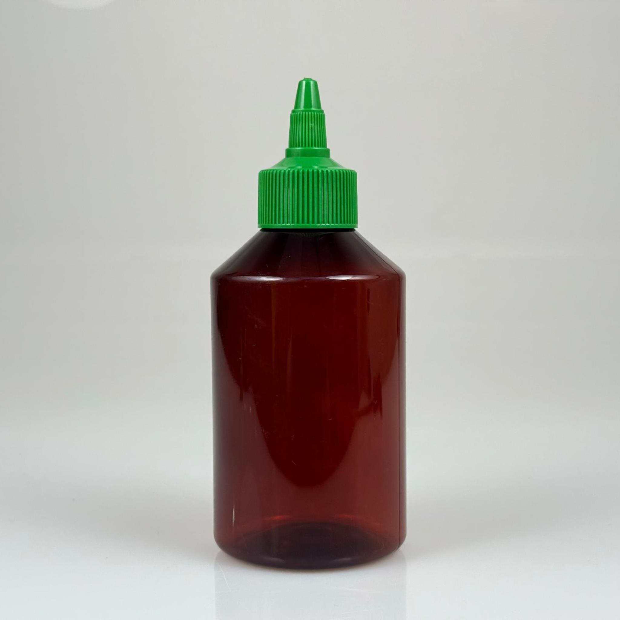 ZEYTİNYAĞI, SOS, ACI SOS, SİRKE, SRIRACHA VB BOŞ ŞİŞELERİ - YEŞİL SİVRİ TWİST AKITICI KAPAK + 250 ML AMBER PET PLASTİK ŞİŞE TAKIM