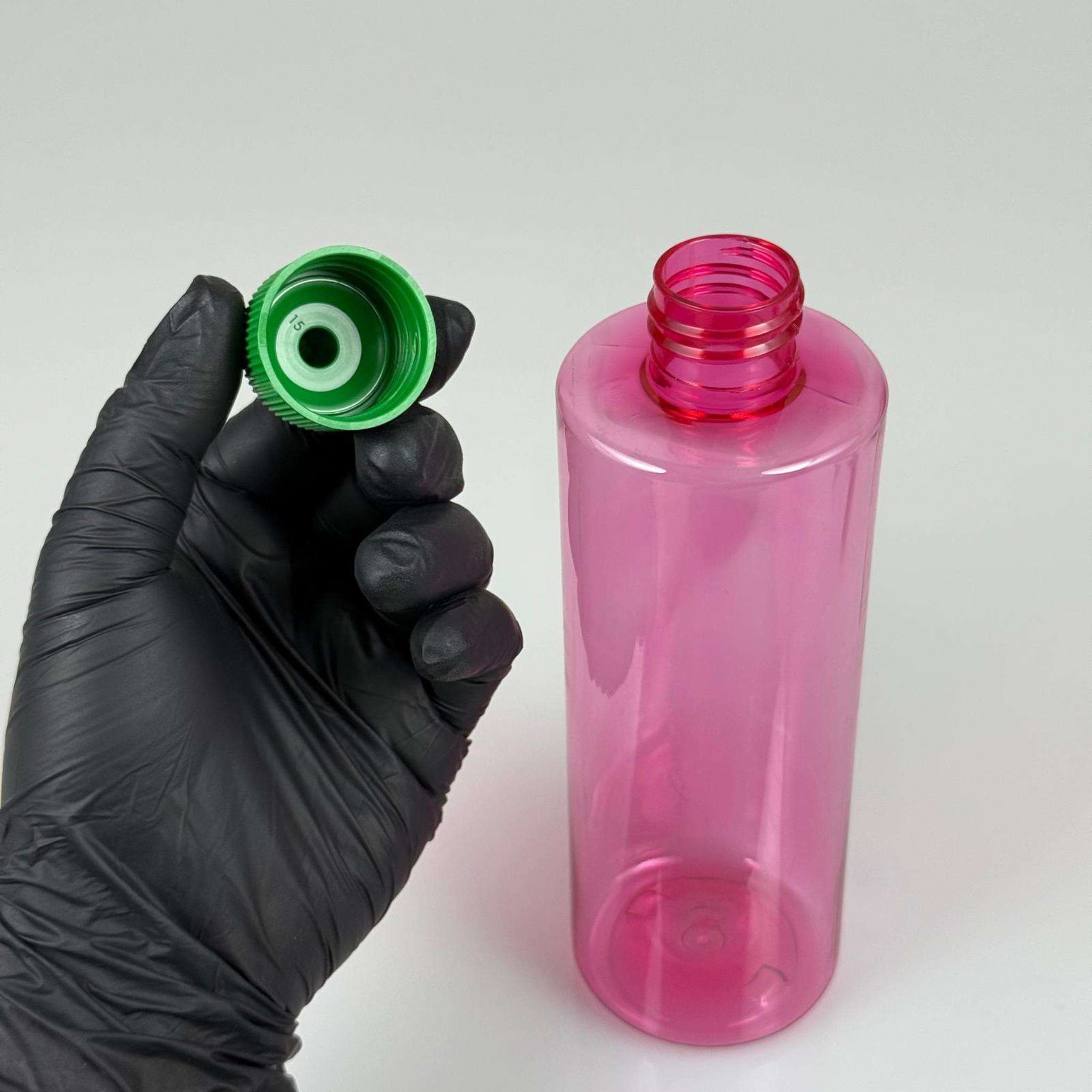 ZEYTİNYAĞI, SOS, ACI SOS, SİRKE, SRIRACHA VB BOŞ ŞİŞELERİ - YEŞİL SİVRİ TWİST AKITICI KAPAK + 400 ML PEMBE PET PLASTİK ŞİŞE TAKIM