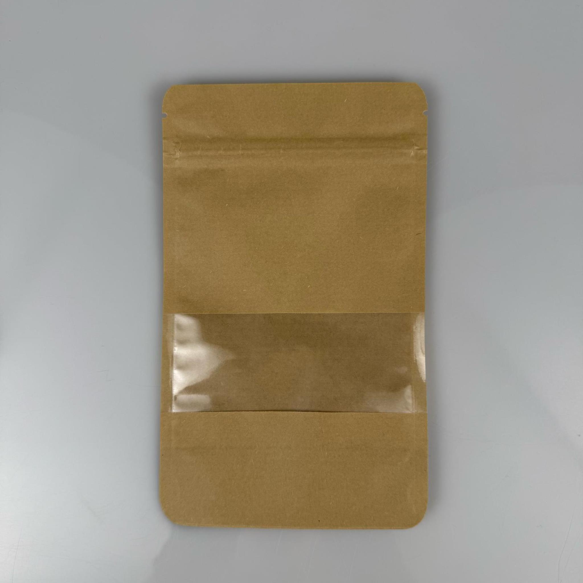 DOYPACK PENCERELİ - KRAFT AMBALAJ 11 X 18,5 CM - 100 GRAM - ÇEREZ, KURU KAHVE, KURUYEMİŞ, AKTAR VB İÇİN ÇITÇITLI KİLİTLİ KESE, KRAFT TORBA, ÇEREZLİK
