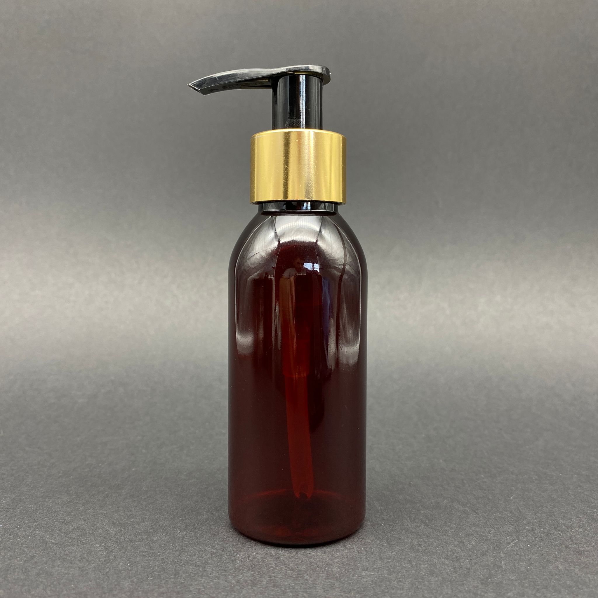 100 CC AMBER SERT PLASTİK ŞİŞE GOLD POMPALI TAKIM - 100 ML KAHVERENGİ POMPALI PET ŞİŞE