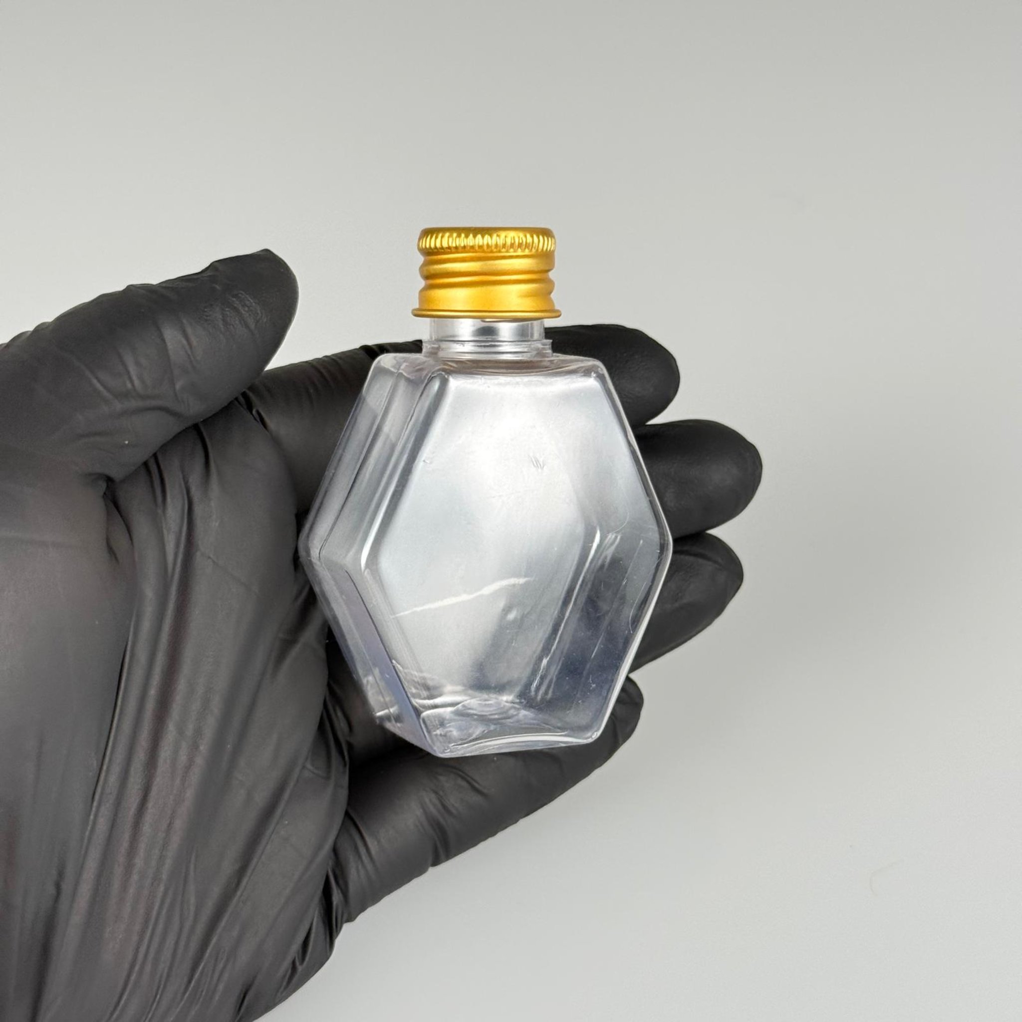 40 CC ALTIGEN PET ŞİŞE - KÖPÜK CONTALI GOLD ALÜMİNYUM METAL KAPAKLI TAKIM - 40 ML ŞEFFAF PET ŞİŞE